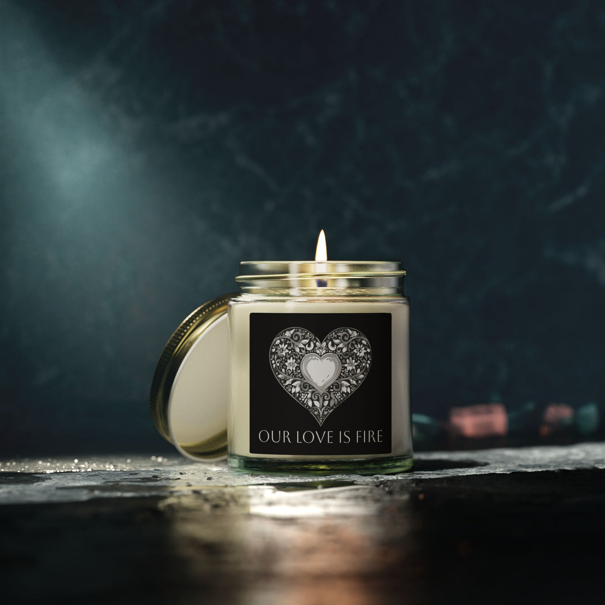 Glass Jar Candle | "Our Love Is Fire" | 4oz & 9oz