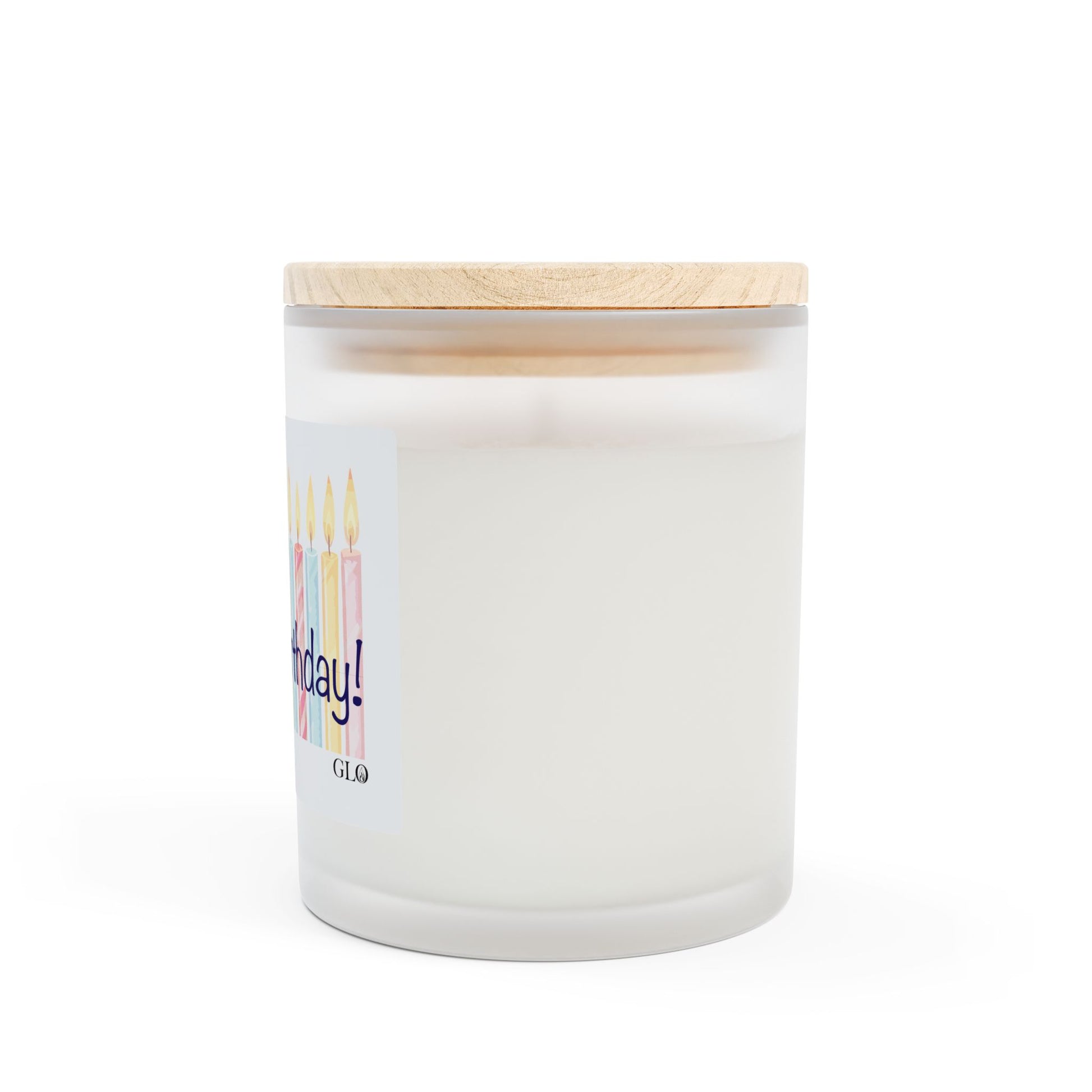 Frosted Glass Candle | 'Happy Birthday' Candles