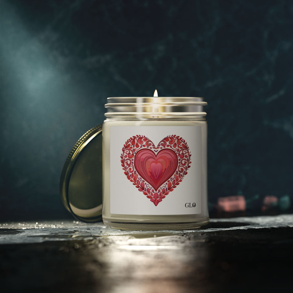 Glass Jar Candle | Heart / Love | 4oz & 9oz