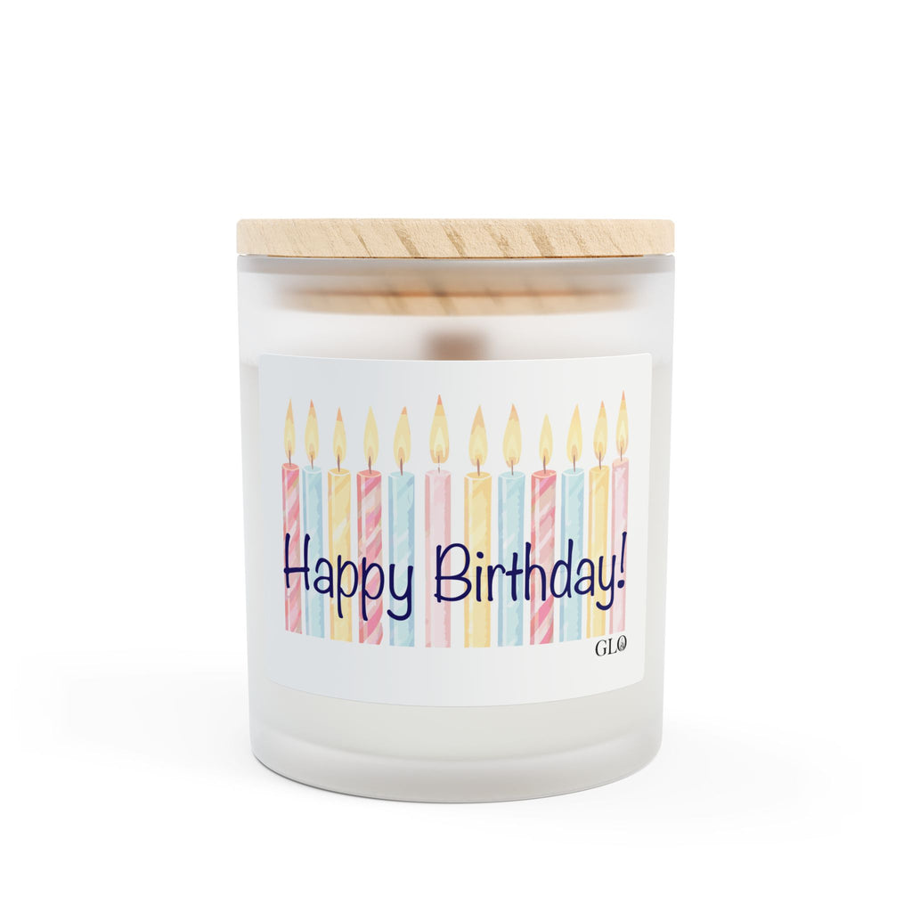 Frosted Glass Candle | 'Happy Birthday' Candles