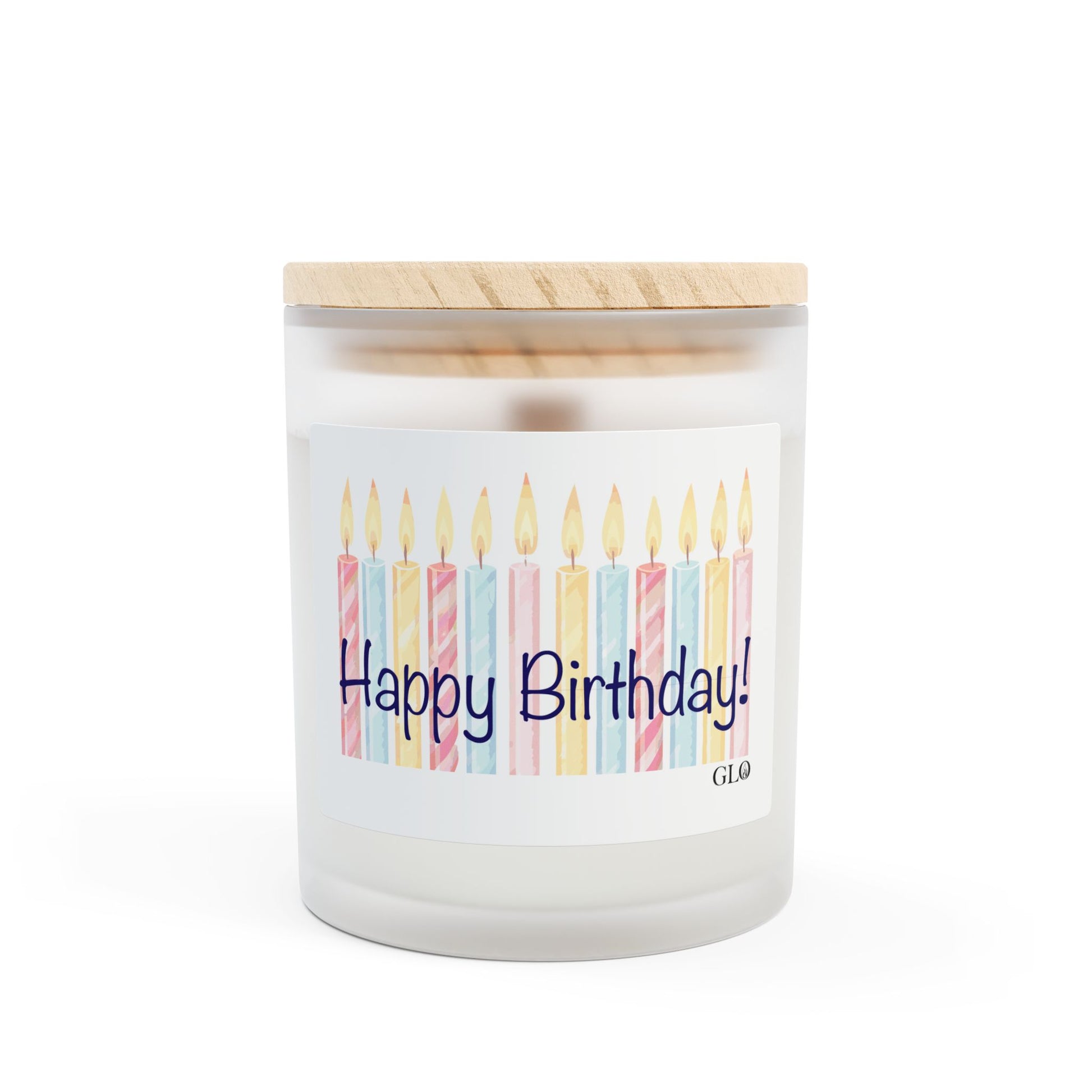 Frosted Glass Candle | 'Happy Birthday' Candles