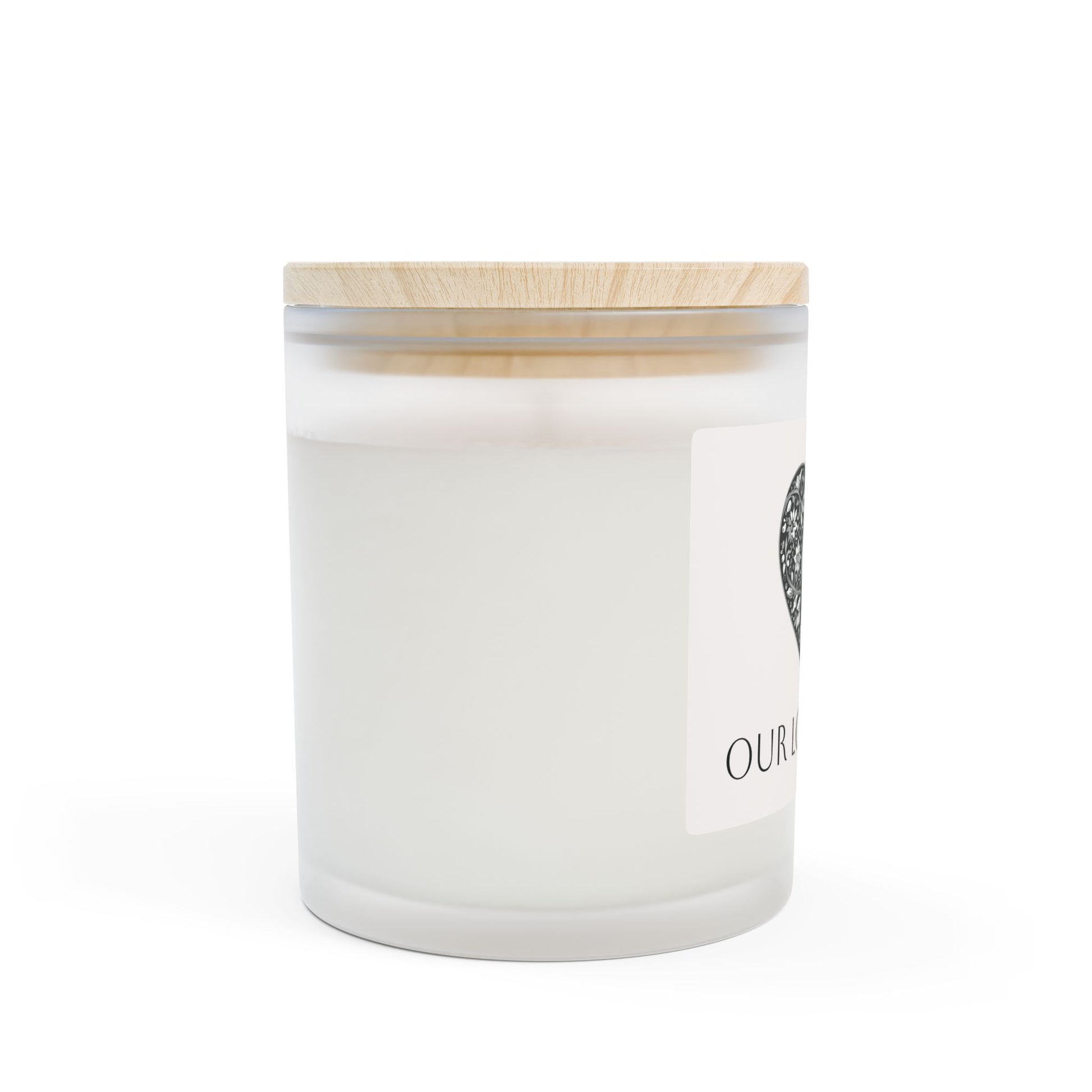 Frosted Glass Candle | "Our Love is Fire" on white | 11oz