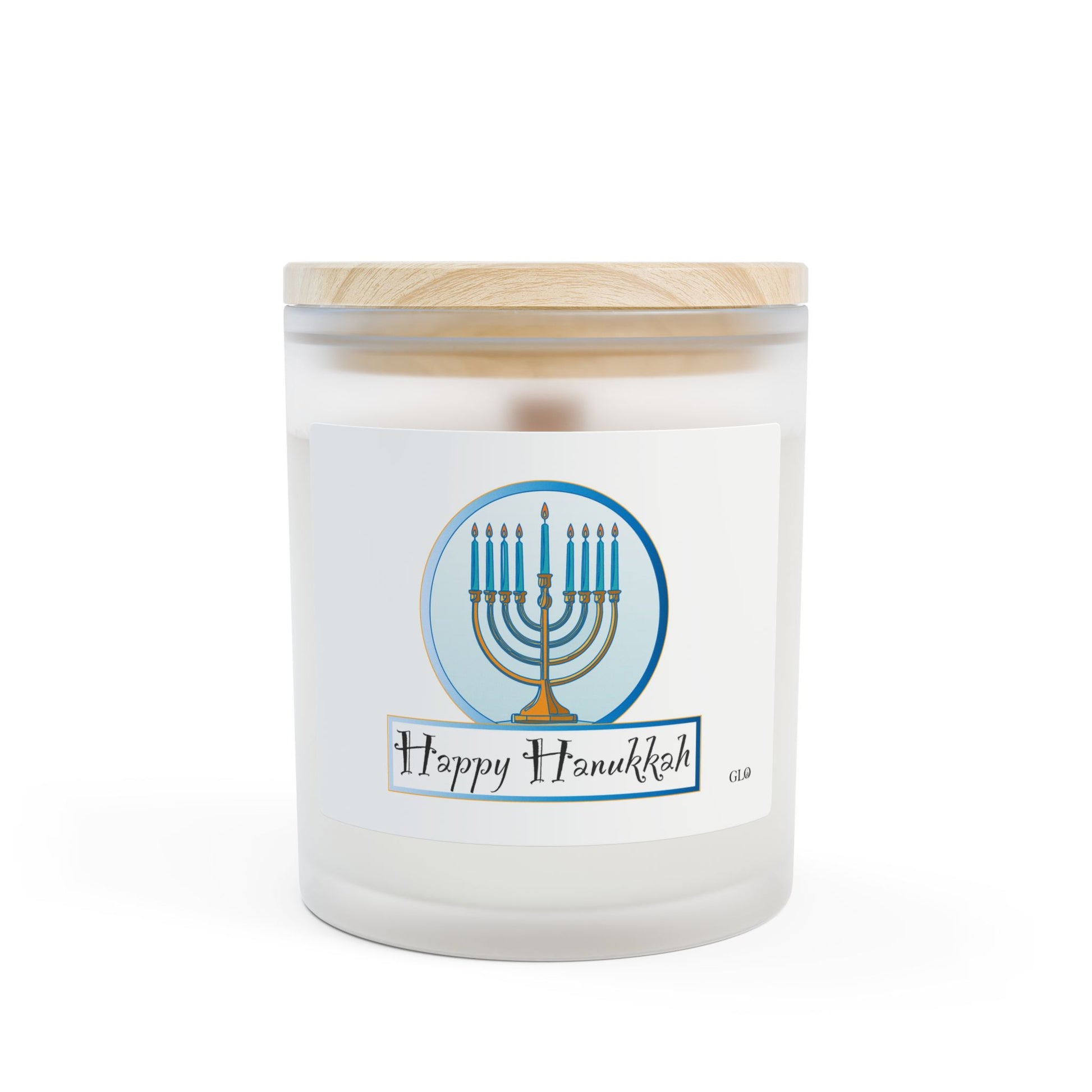 Frosted Glass Candle | "Happy Hanukkah" | 11oz