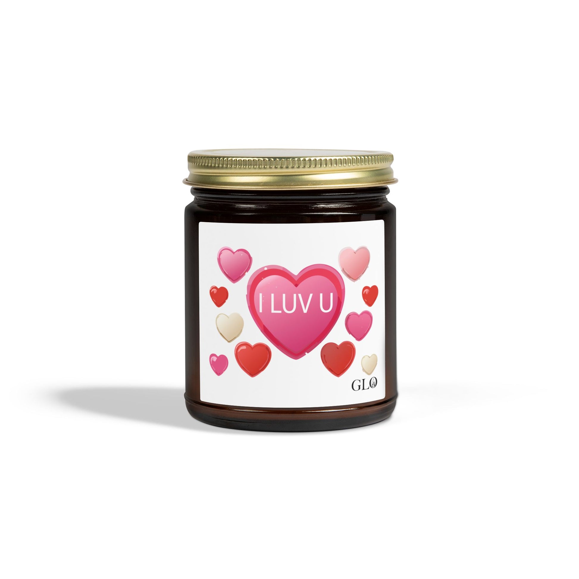 Glass Jar Candle | "I Luv U" | 4oz & 9oz