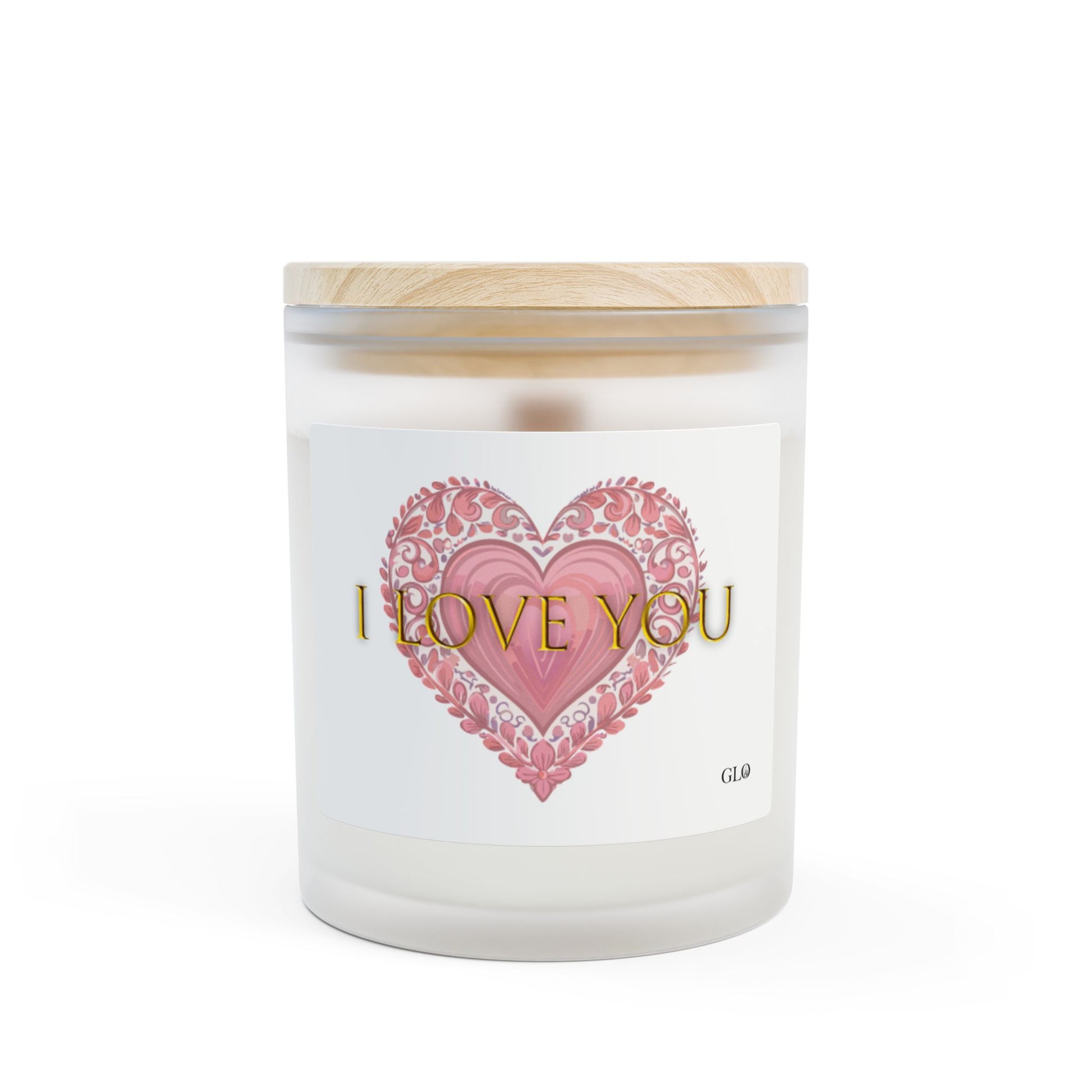 Frosted Glass Candle | "I love you" | 11oz