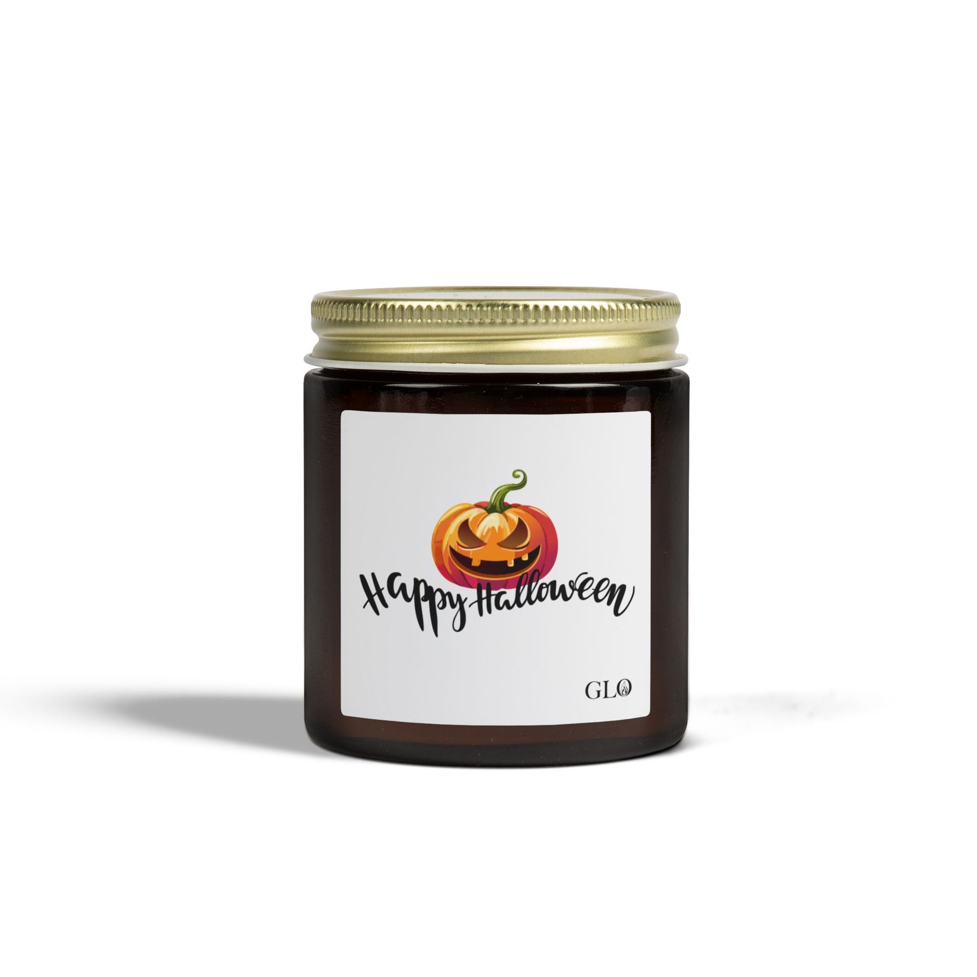 Glass Jar Candle | "Happy Halloween" with Jack-o-lantern | 4oz & 9oz