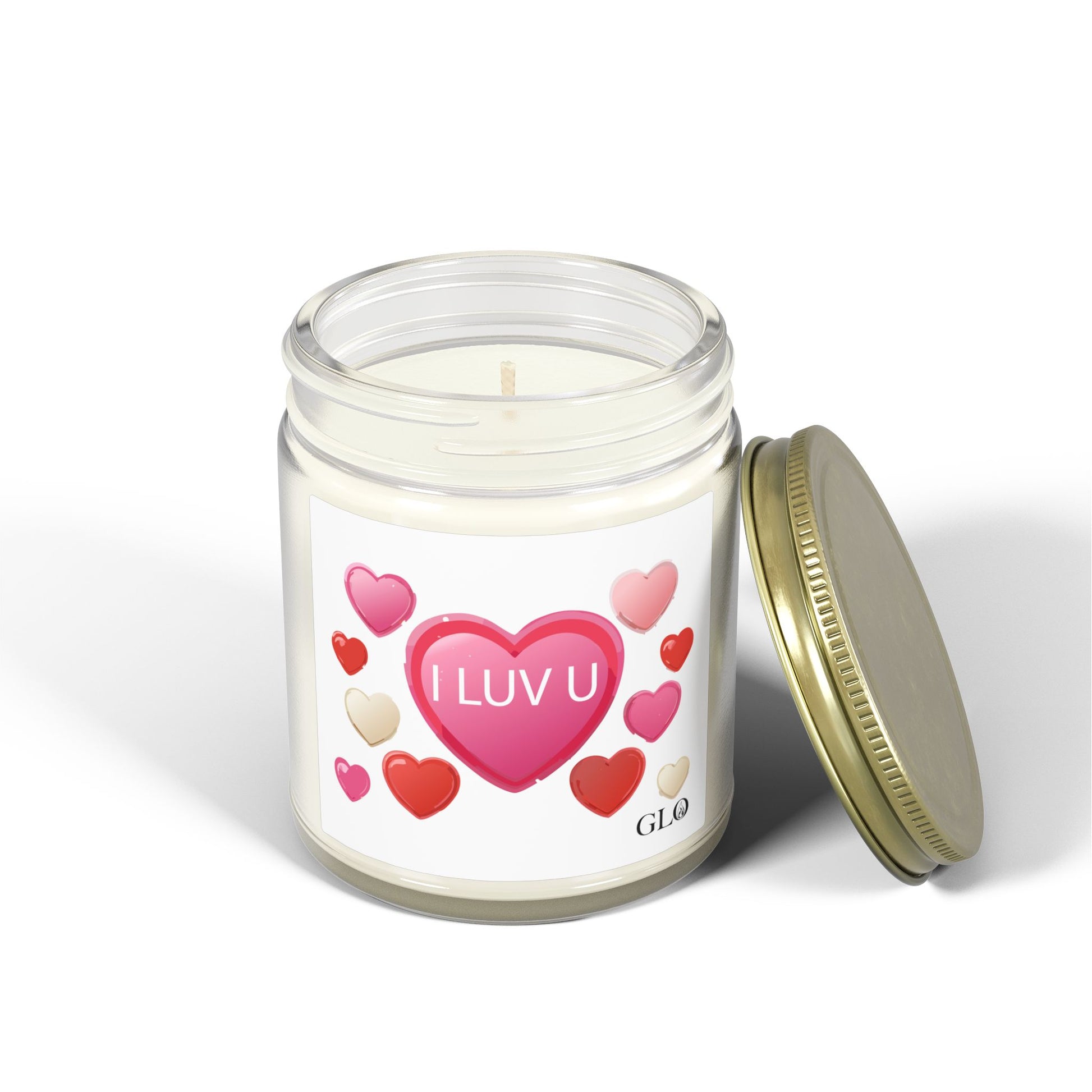 Glass Jar Candle | "I Luv U" | 4oz & 9oz