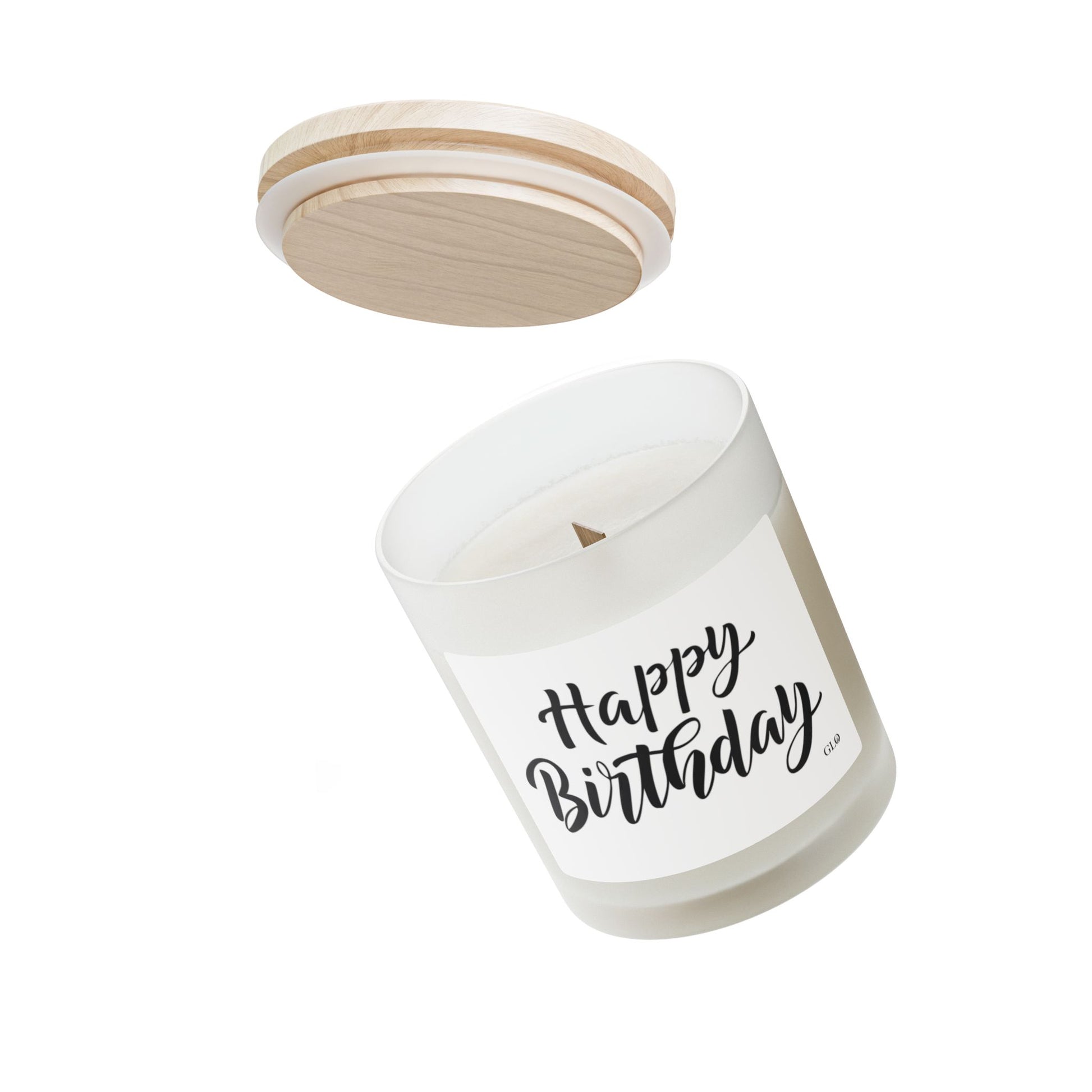 Frosted Glass Candle | "Happy Birthday" | 11oz