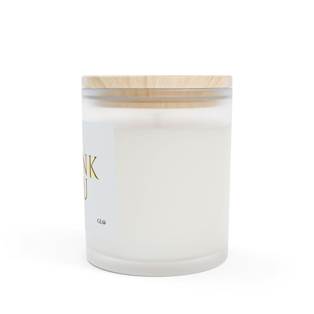 Frosted Glass Candle | "Thank You' on white | 11oz