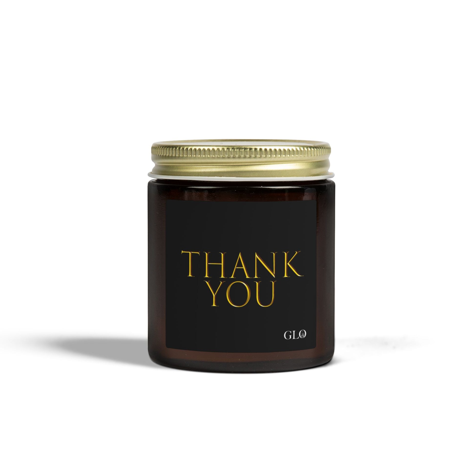Glass Jar Candle | "Thank You" on black | 4 oz & 9 oz