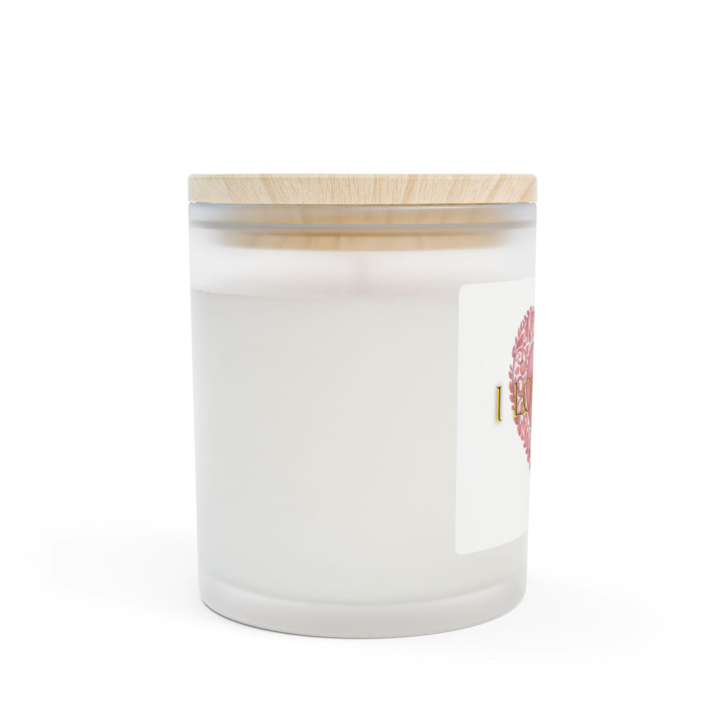 Frosted Glass Candle | "I love you" | 11oz