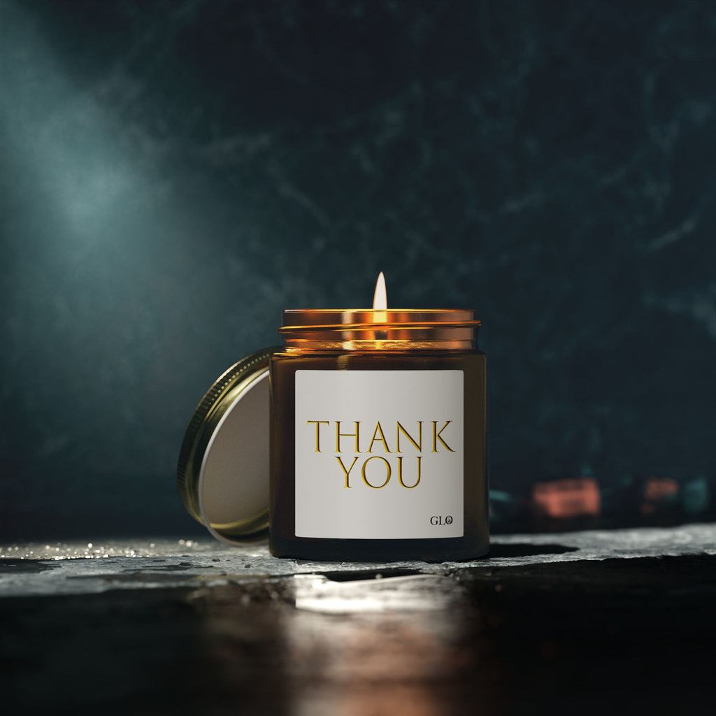 Glass Jar Candle | "Thank You" on white | 4oz & 9oz
