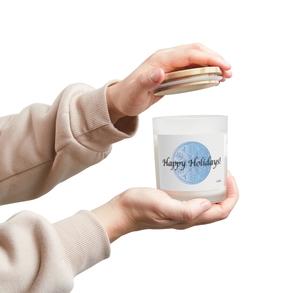 Frosted Glass Candle | "Happy Holidays!" | 11 oz