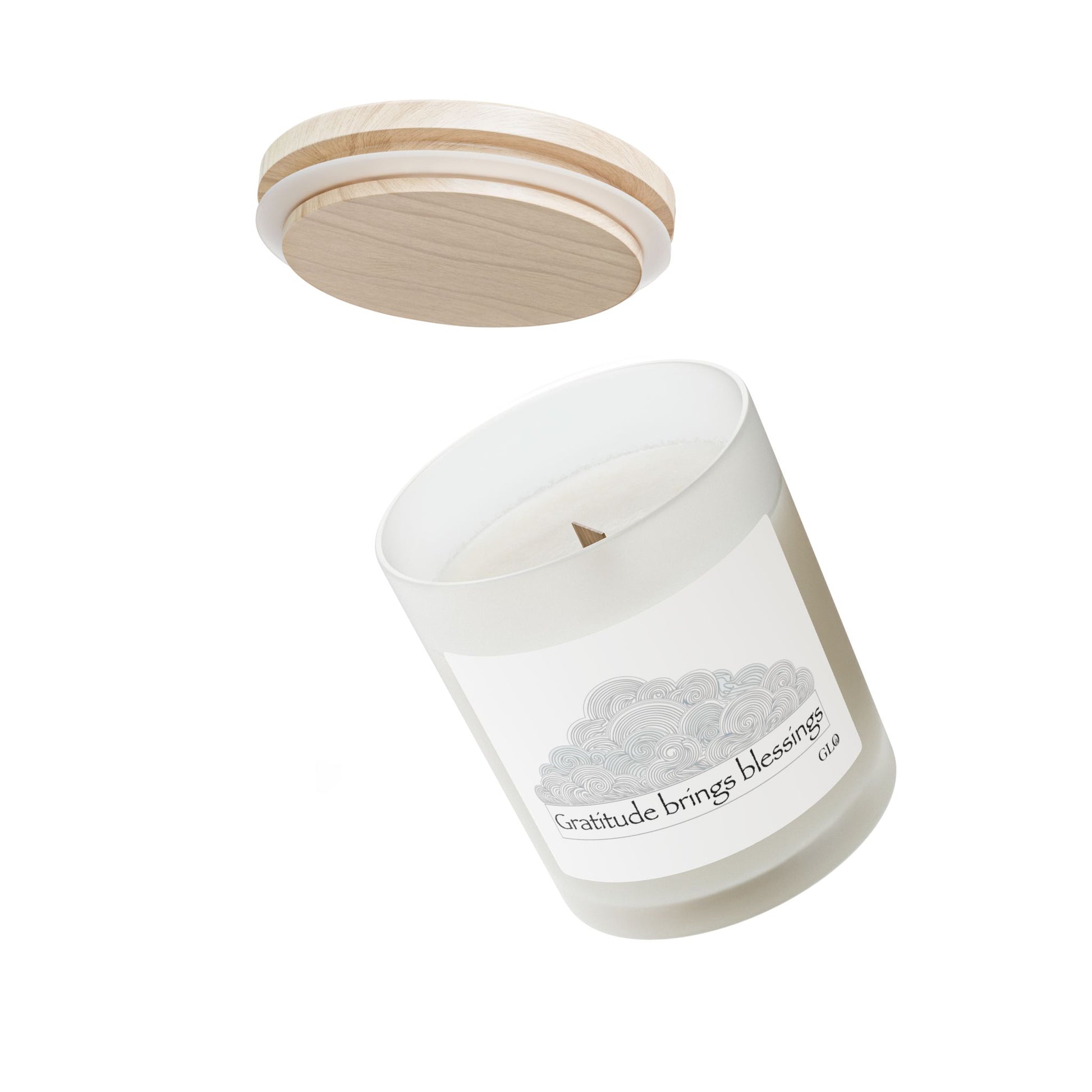 Frosted Glass Candle | "Gratitude Brings Blessings" | 11oz