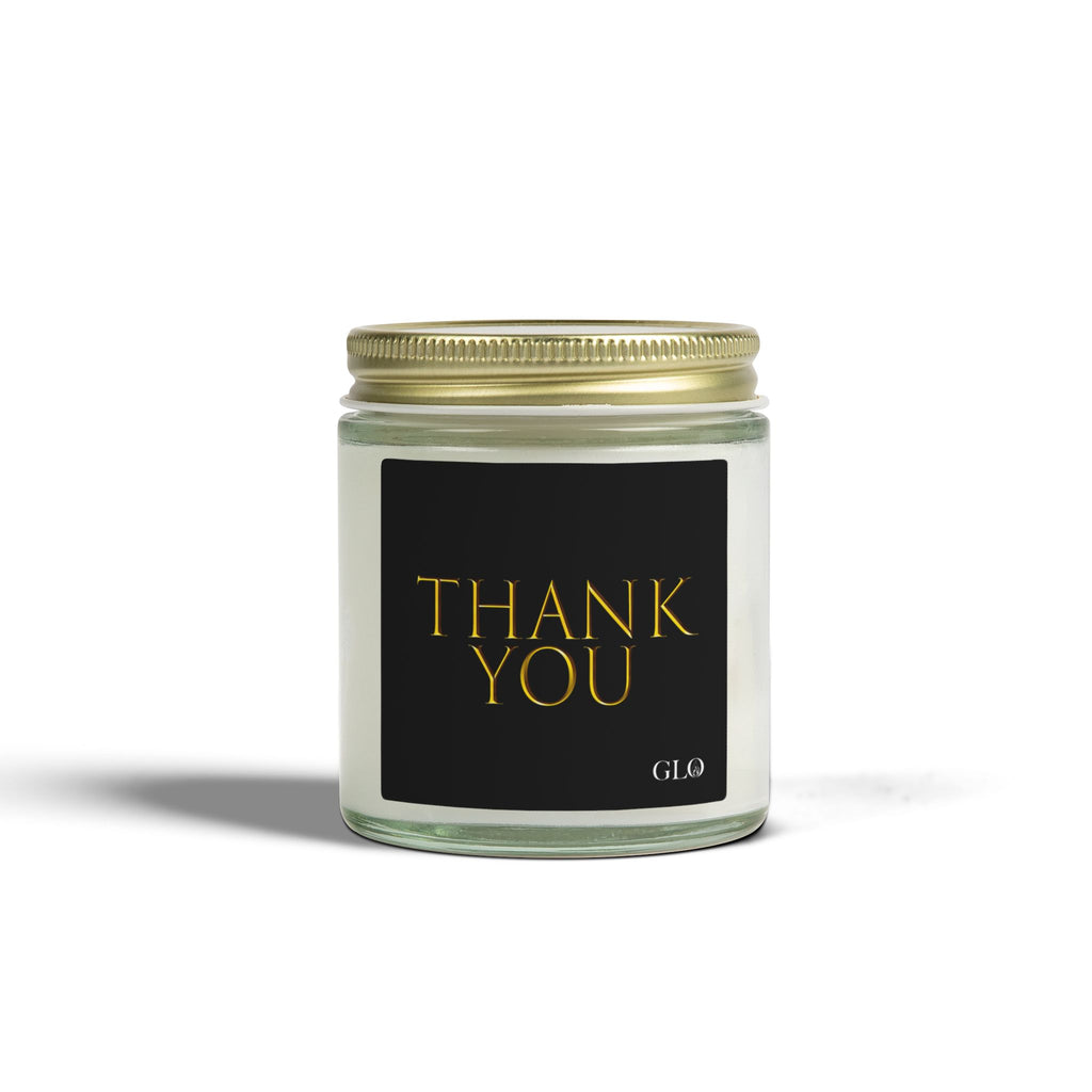 Glass Jar Candle | "Thank You" on black | 4 oz & 9 oz