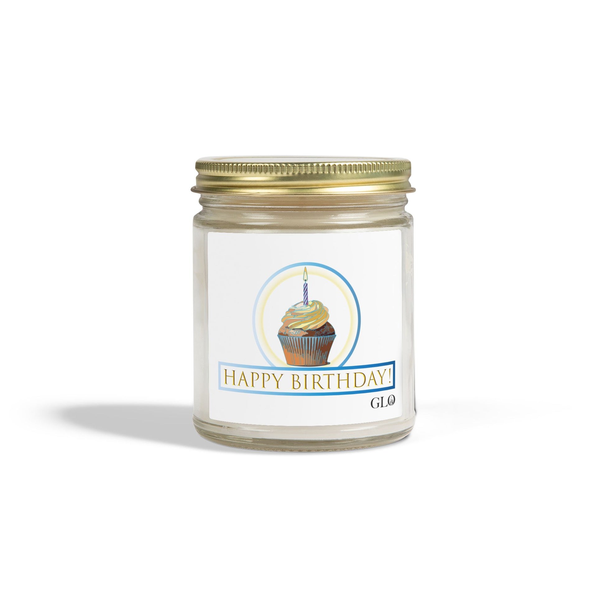 Glass Jar Candle | "Happy Birthday" with cupcake | 4oz & 9oz