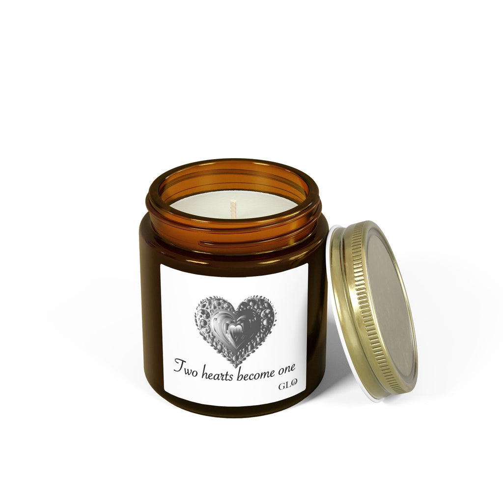 Glass Jar Candle | "Two Hearts Become One" |  4oz & 9oz