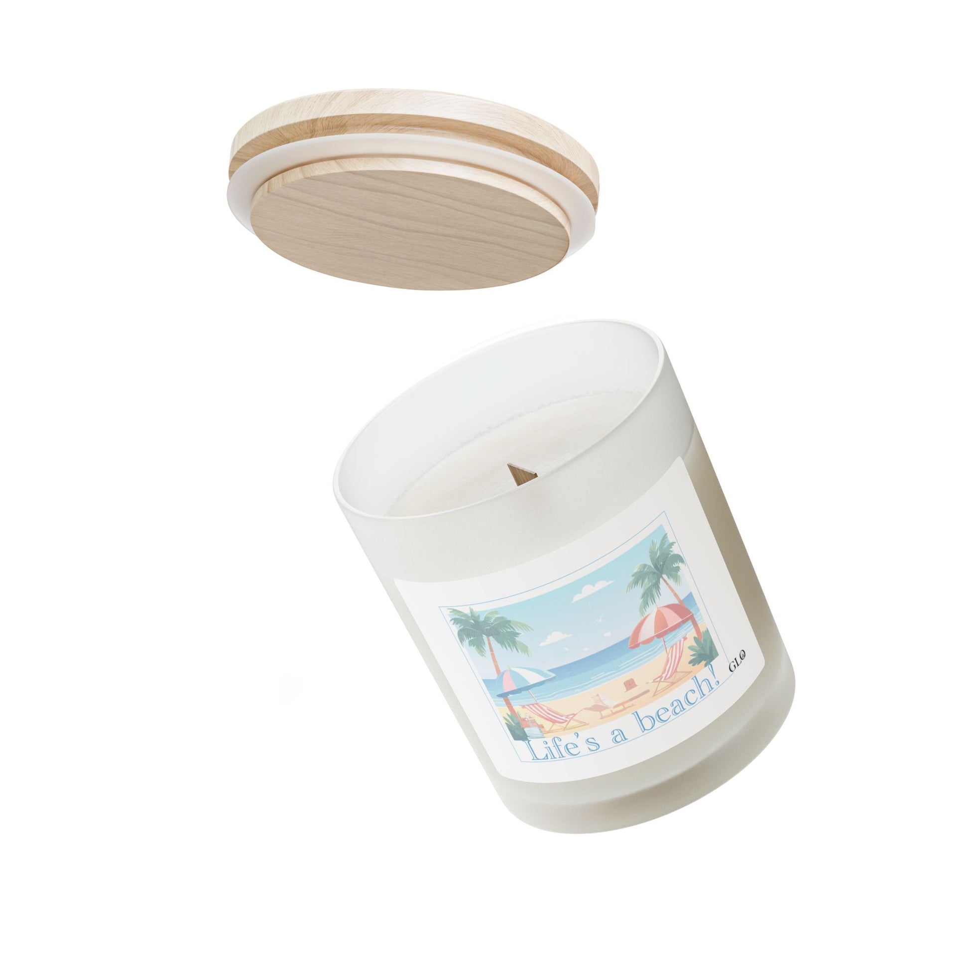Frosted Glass Candle | "Life's a Beach!" | 11oz