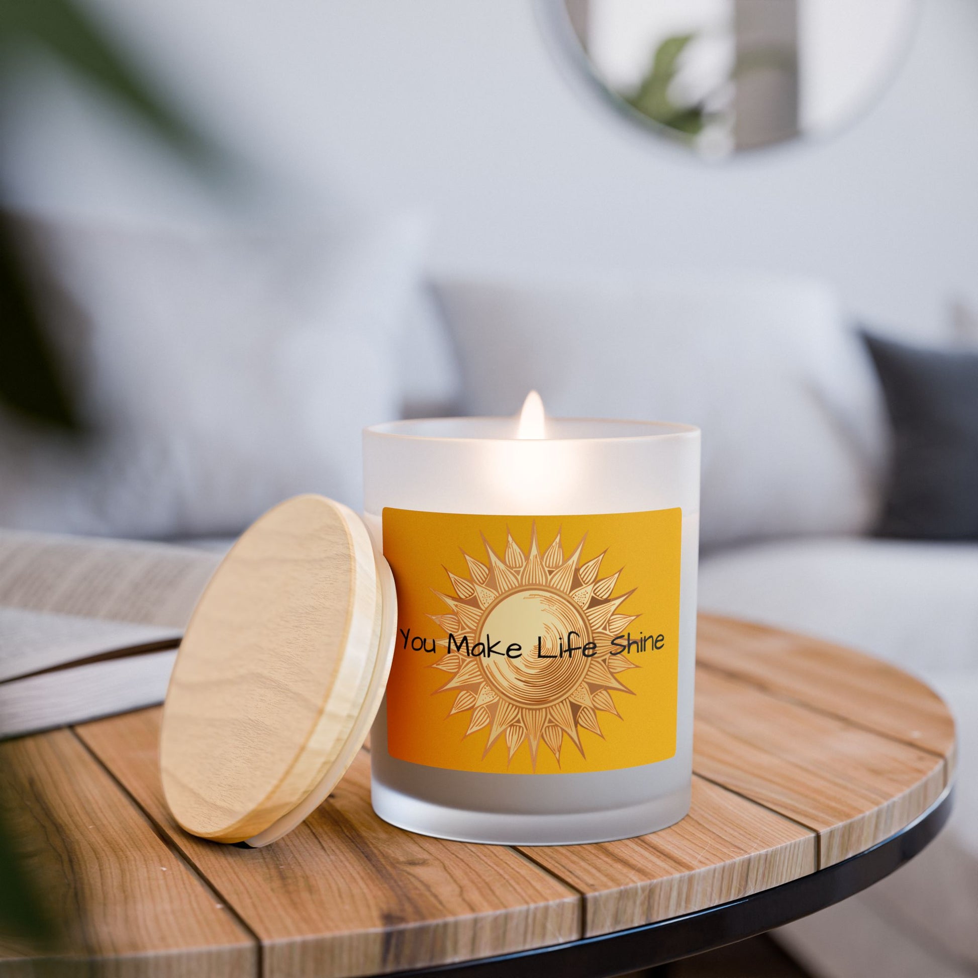 Frosted Glass Candle | "You Make Life Shine" | 11oz