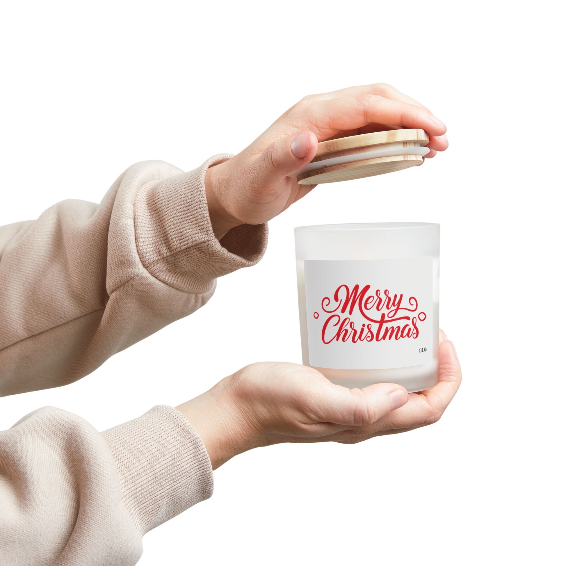 Frosted Glass Candle | "Merry Christmas!" | 11oz