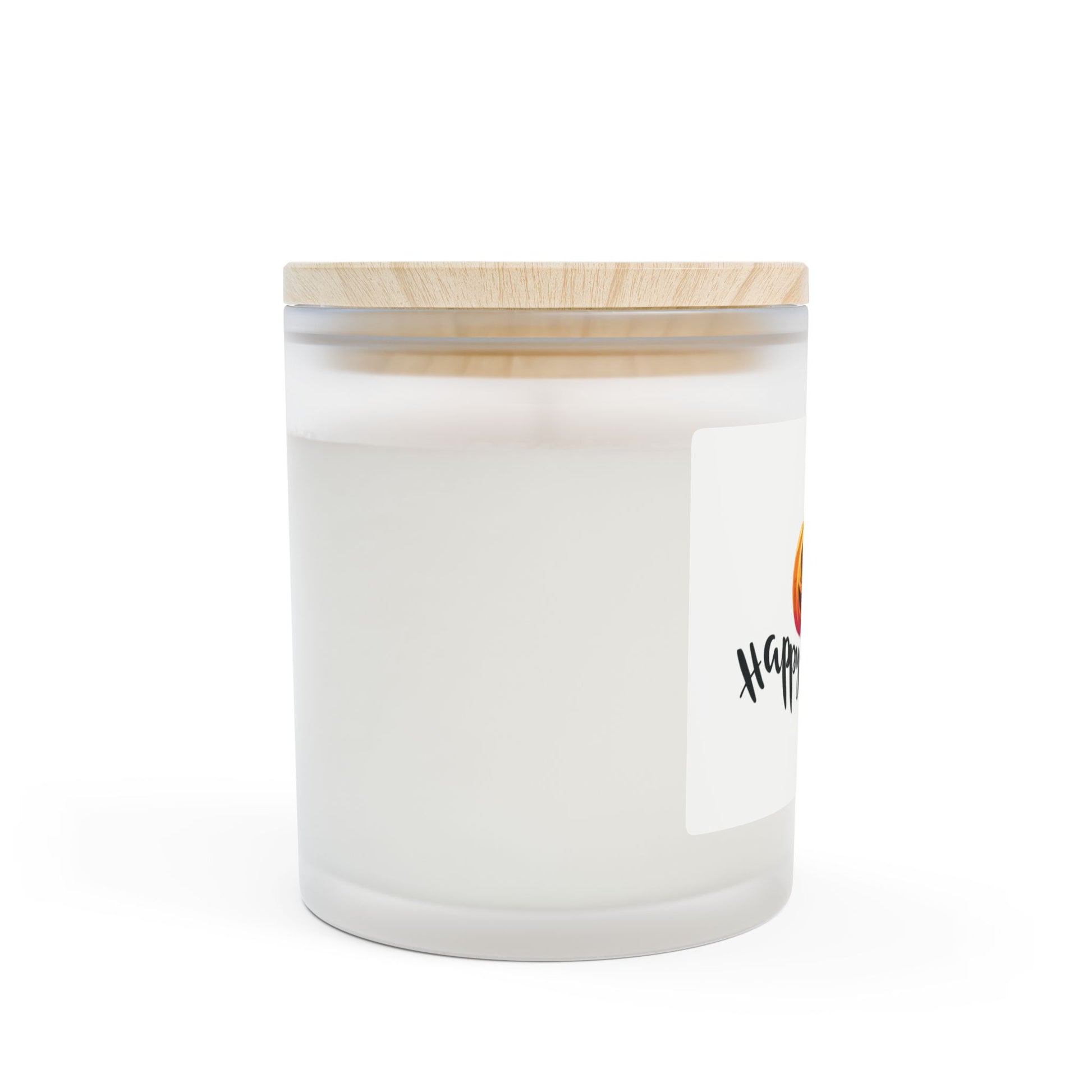 Frosted Glass Candle | 'Happy Halloween' with Jack-o-lantern | 11 oz