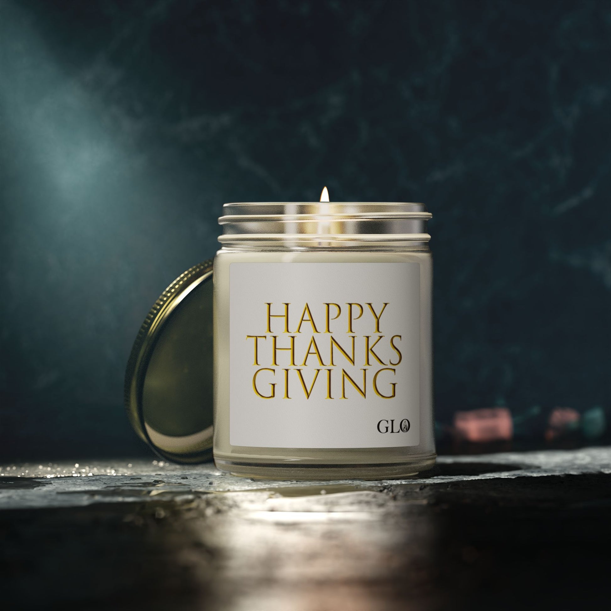 Glass Jar Candle | "Happy Thanksgiving" | 4oz & 9oz