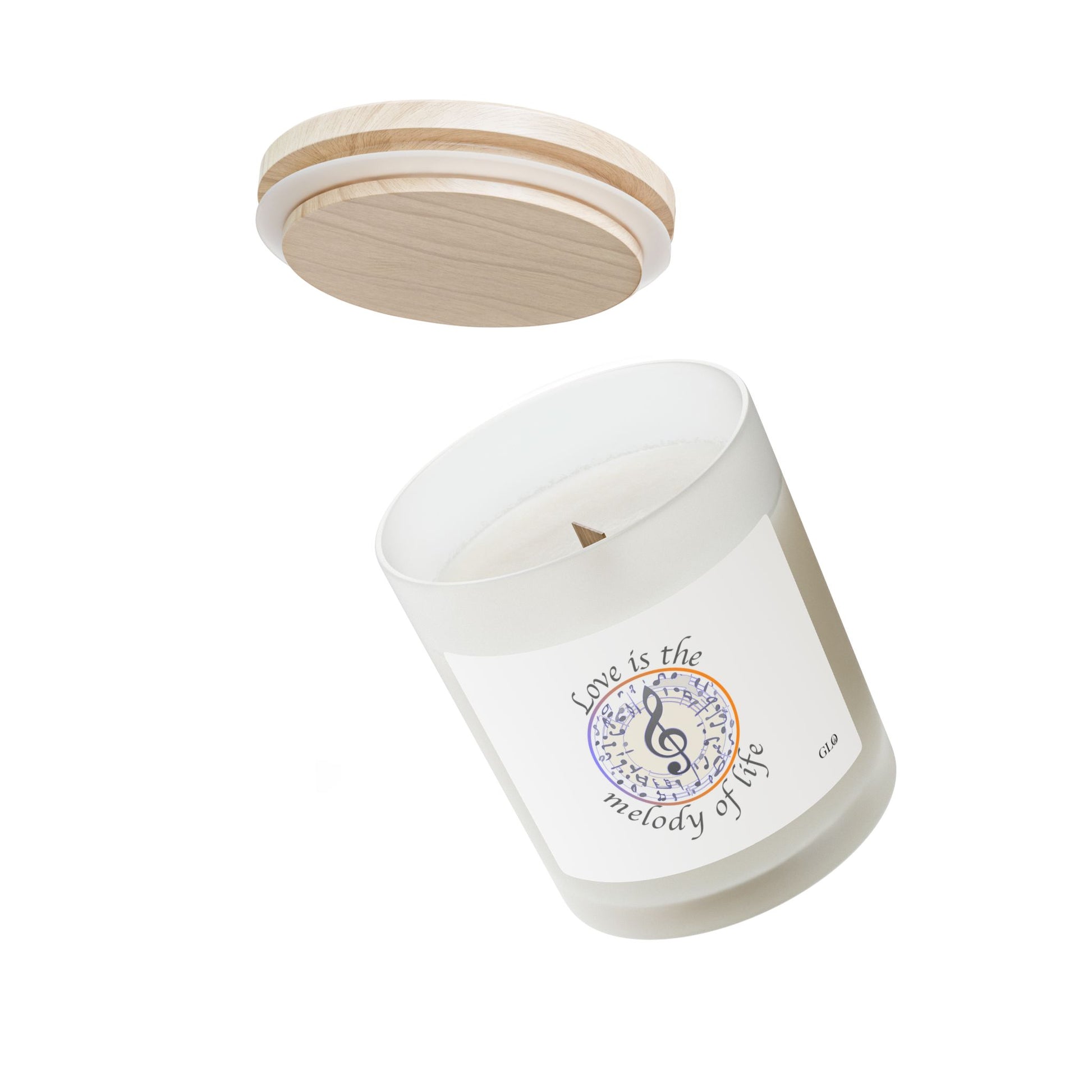 Frosted Glass Candle | "Love is the Melody of life" | 11oz