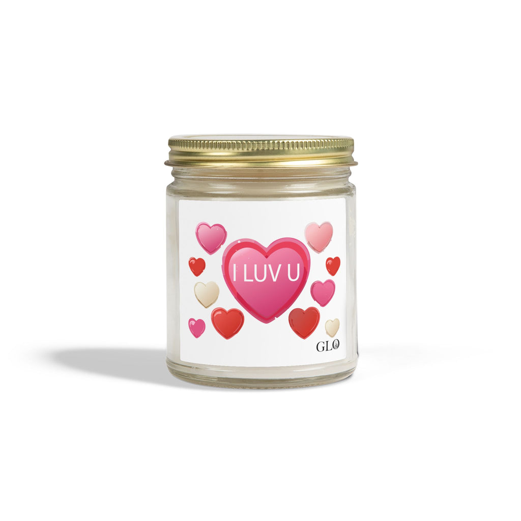 Glass Jar Candle | "I Luv U" | 4oz & 9oz