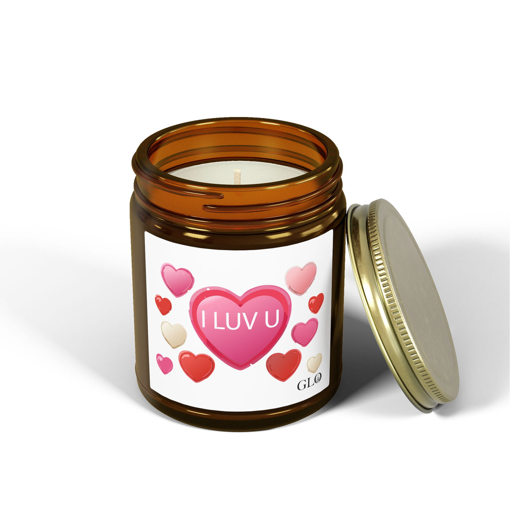 Glass Jar Candle | "I Luv U" | 4oz & 9oz
