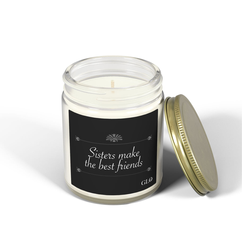 Glass Jar Candle | "Sisters make the best friends" (elegant) | 4oz & 9 oz