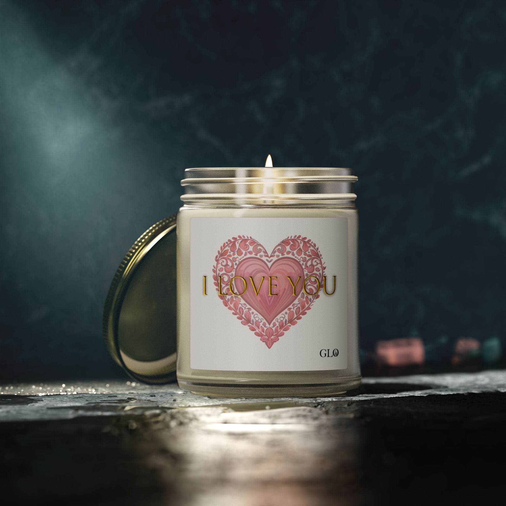Glass Jar Candle | "I Love You" | 4oz, 9oz