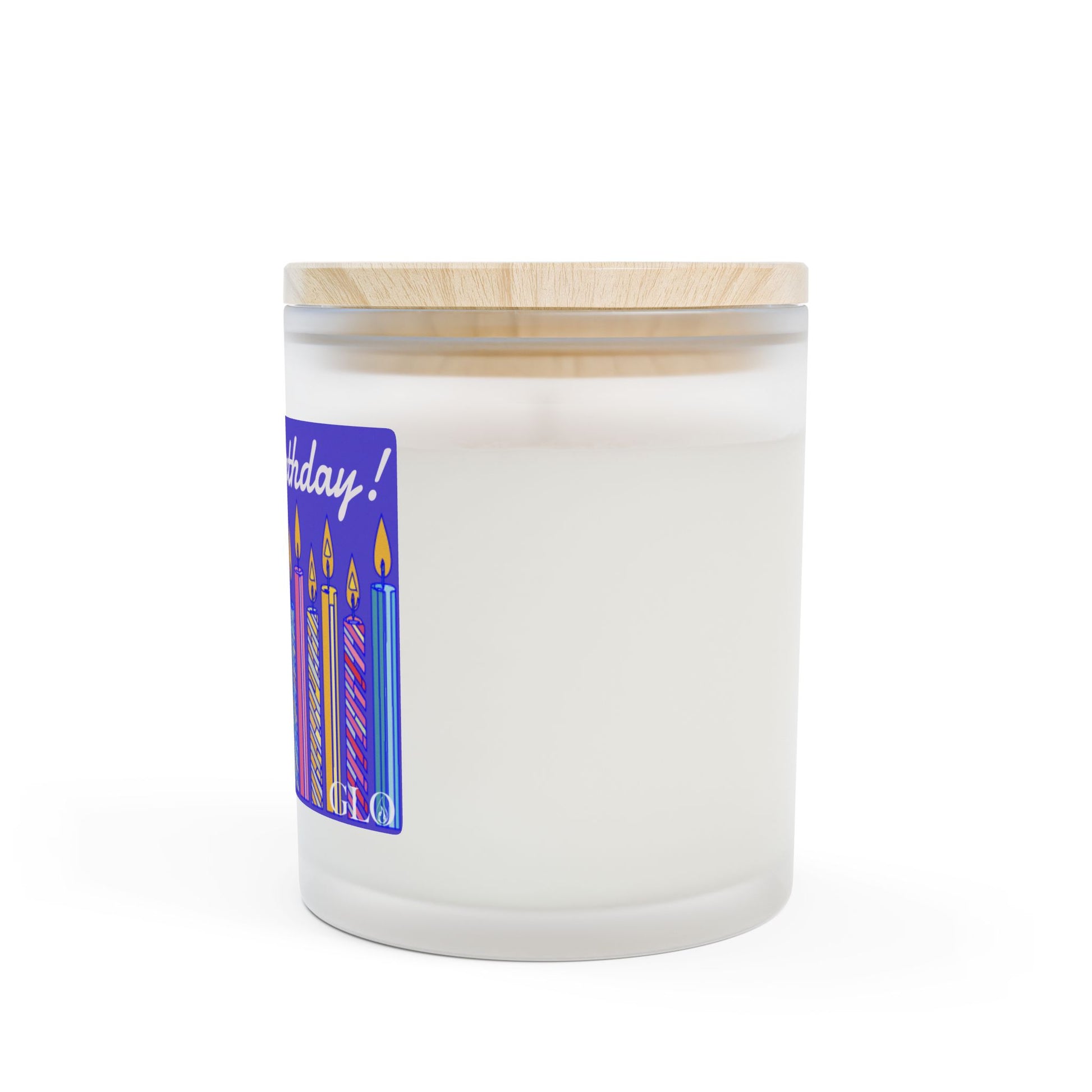 Frosted Glass Candle | "Happy Birthday" with candles | 11oz