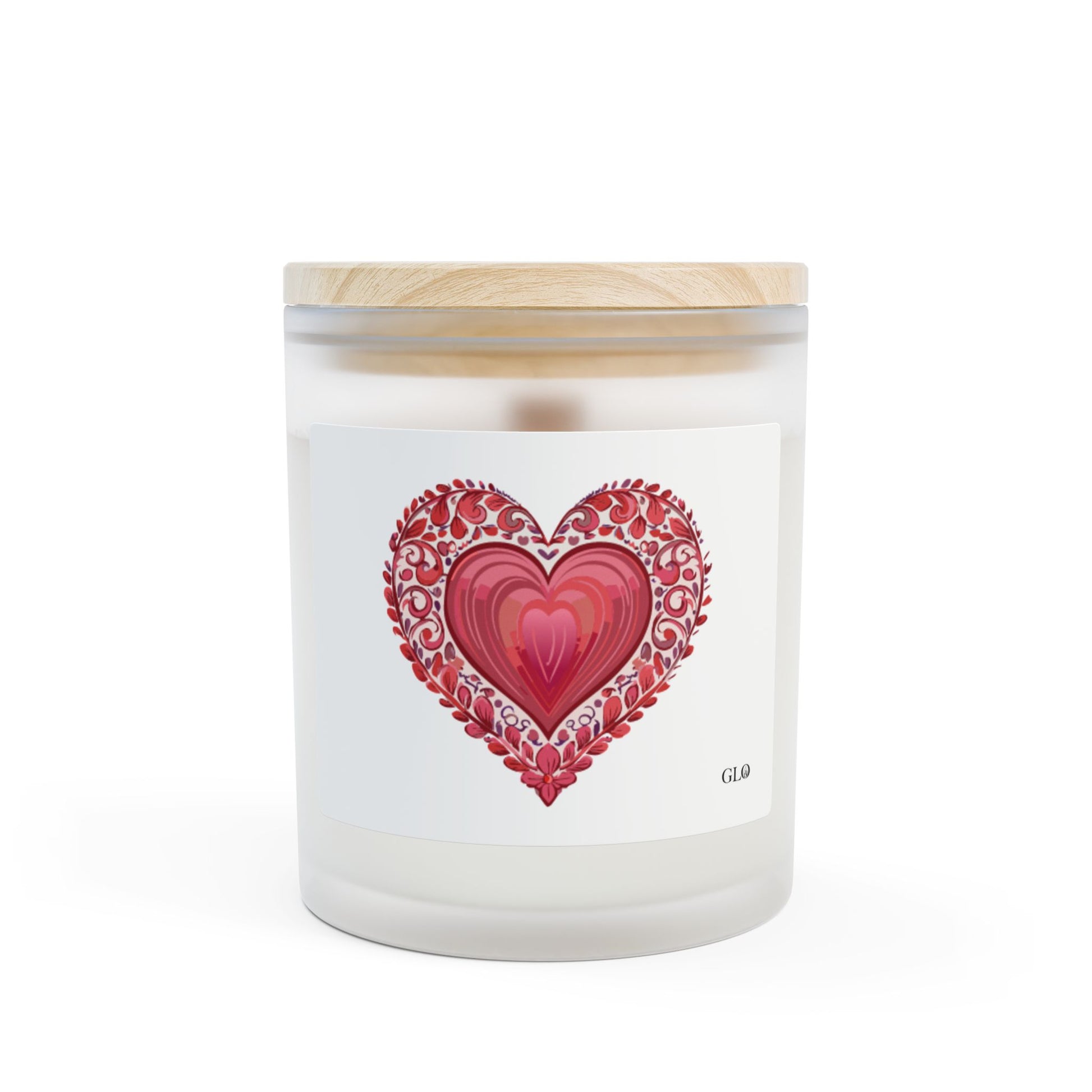 Frosted Glass Candle | Heart / Love | 11oz