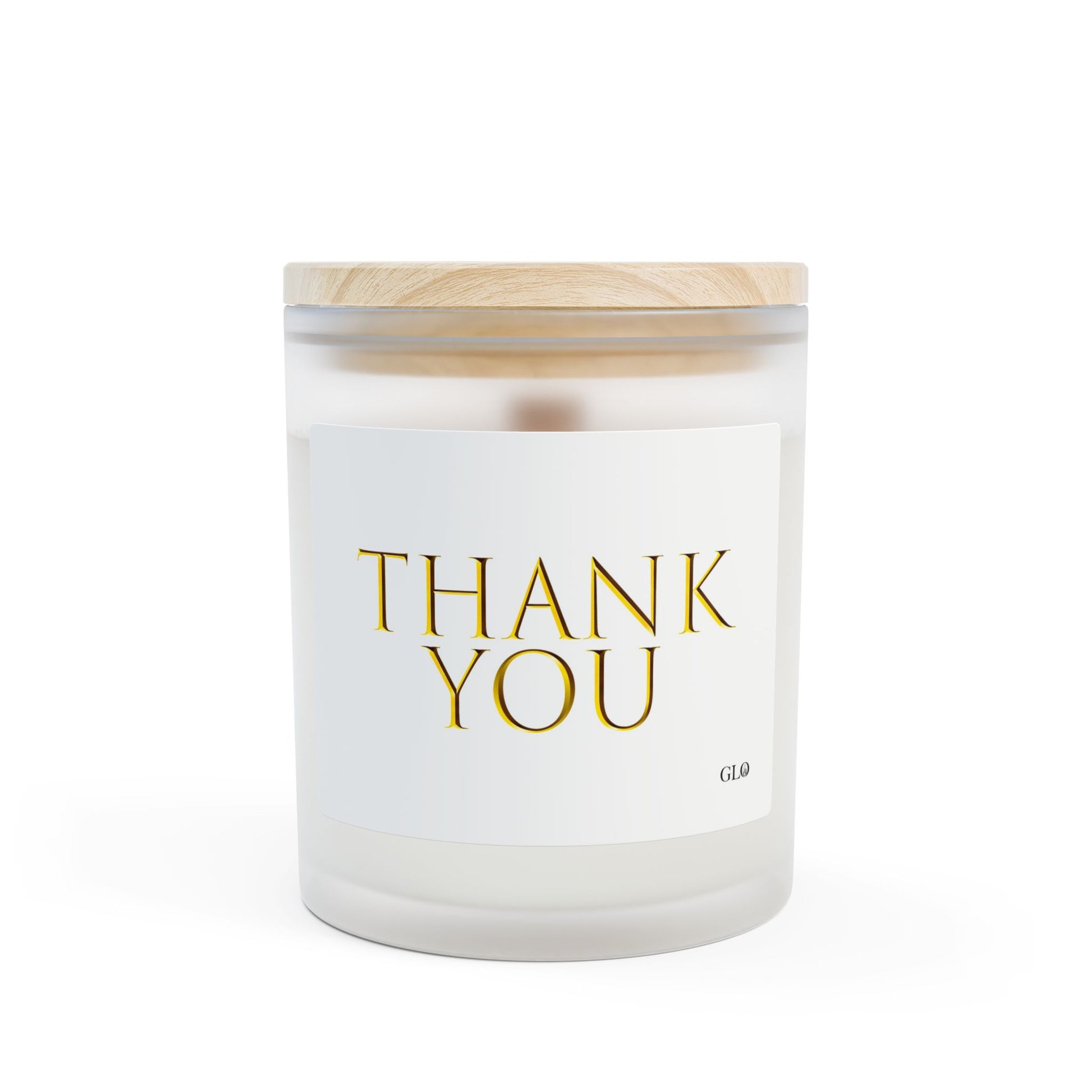 Frosted Glass Candle | "Thank You' on white | 11oz