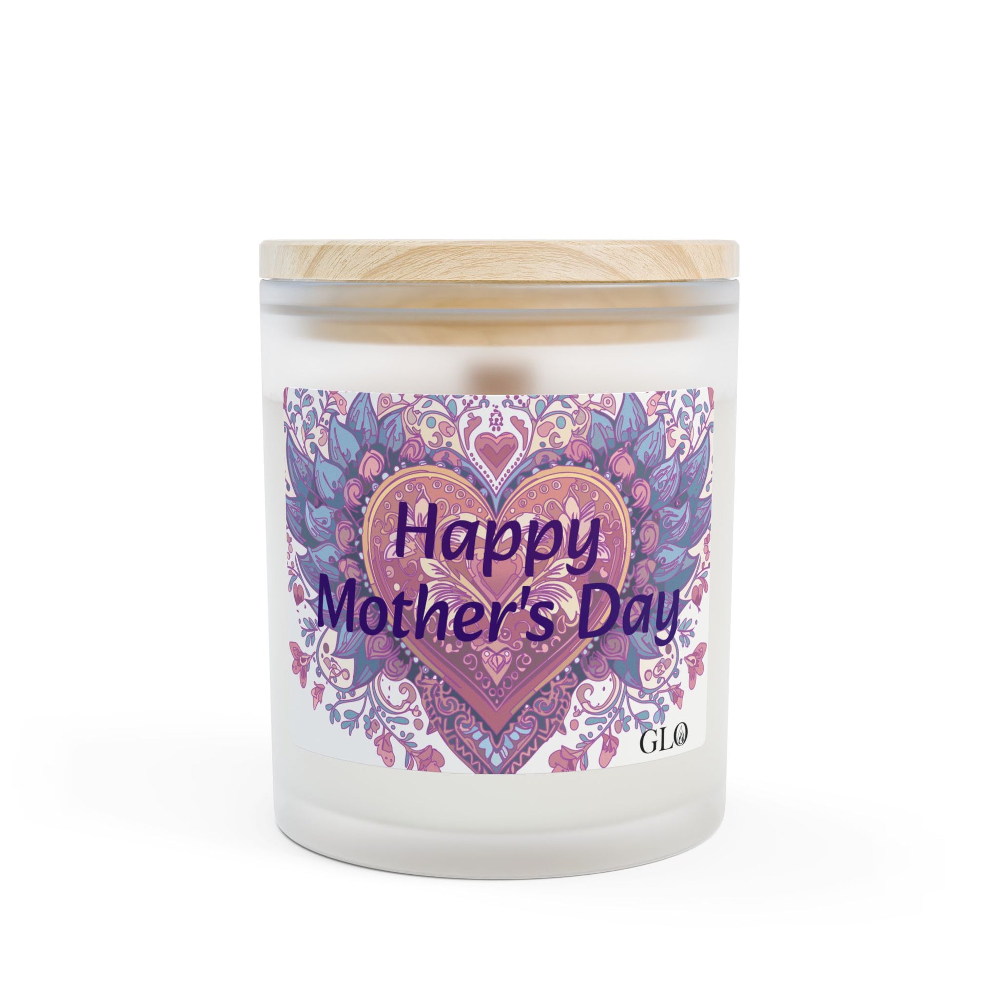 Frosted Glass Candle  | "Happy Mother's Day" with heart | 11oz