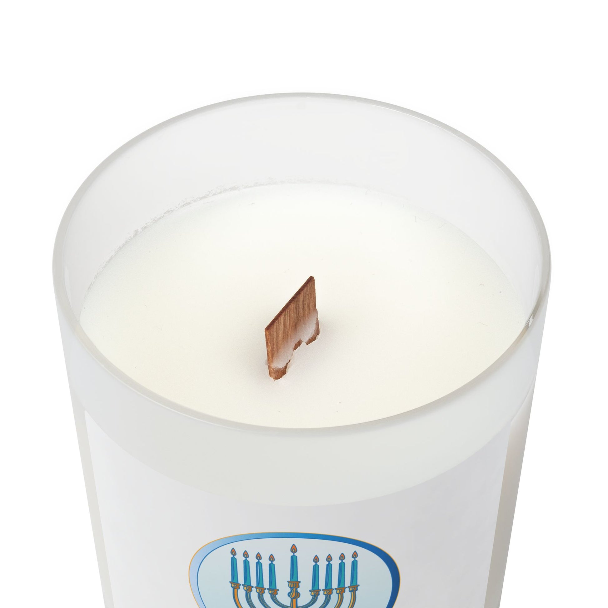 Frosted Glass Candle | "Happy Hanukkah" | 11oz
