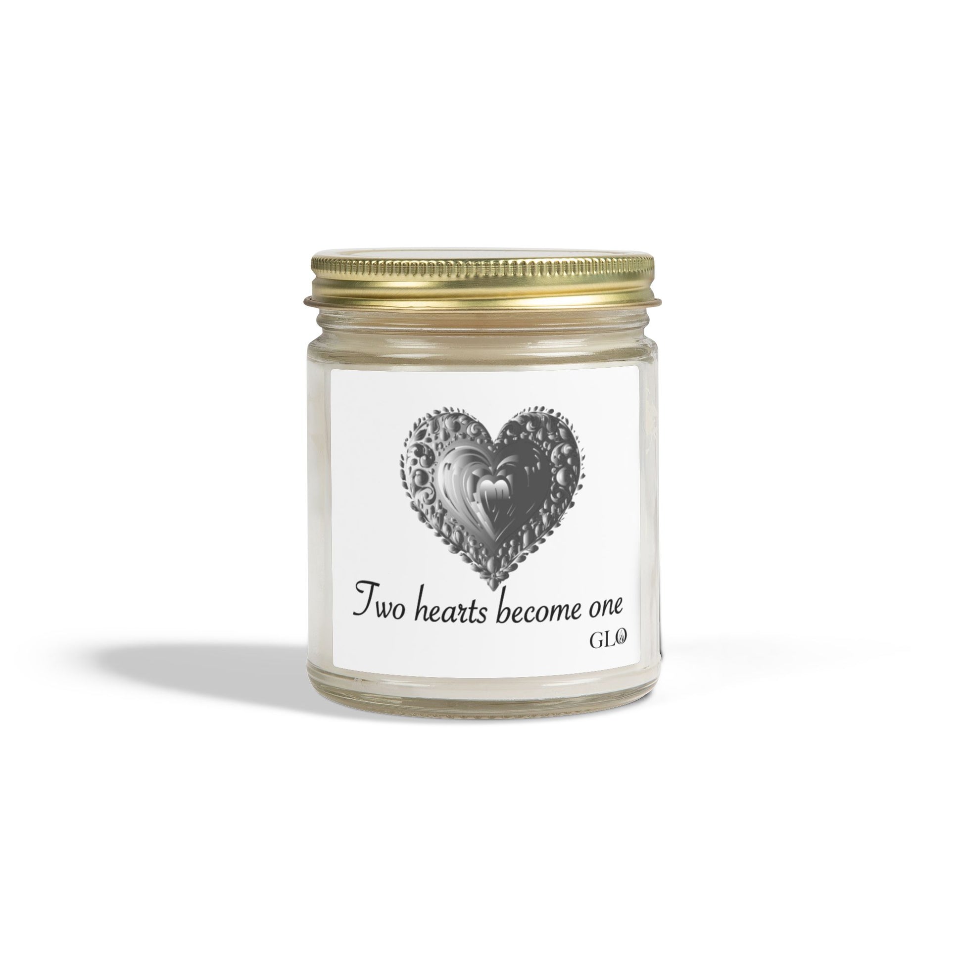 Glass Jar Candle | "Two Hearts Become One" |  4oz & 9oz