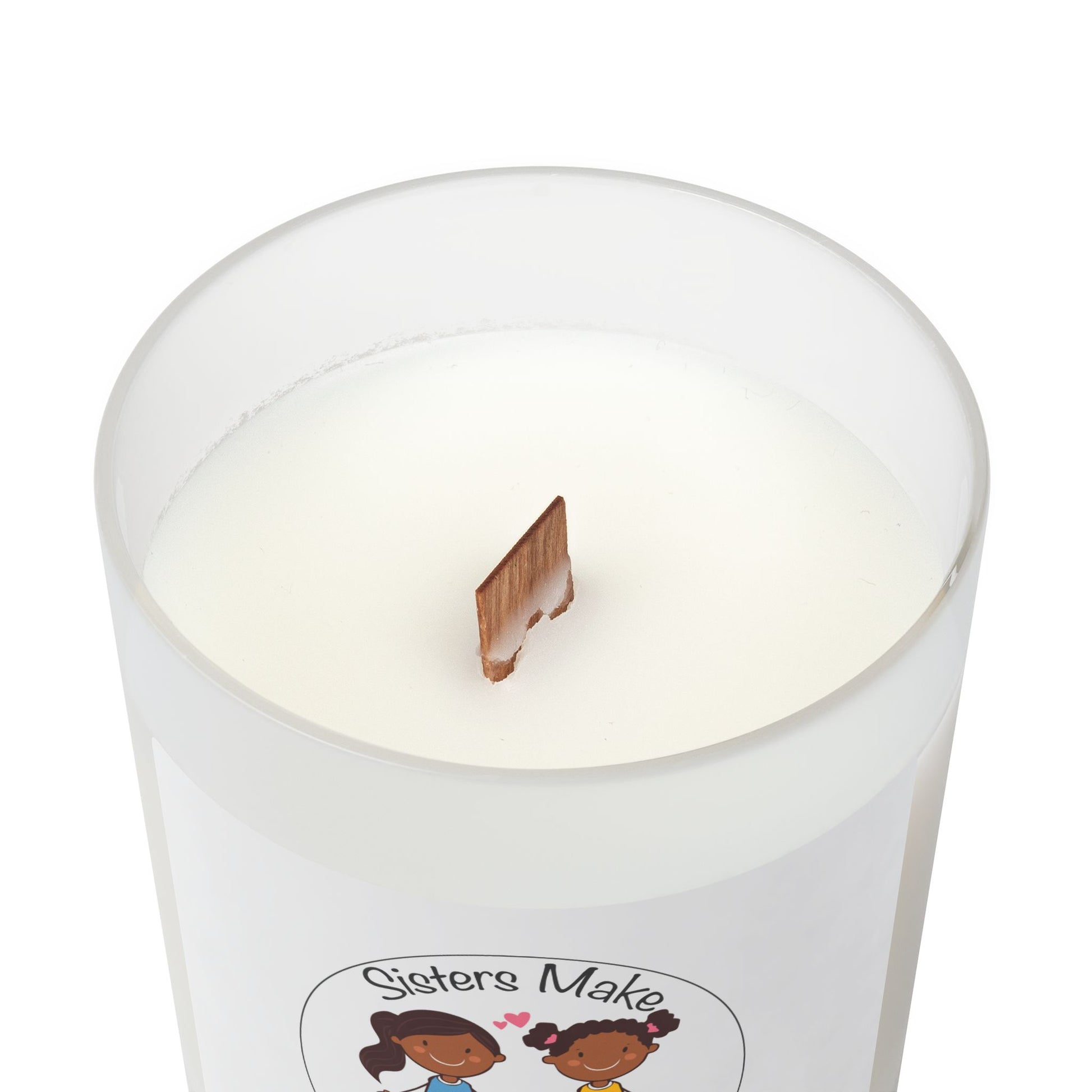 Frosted Glass Candle | "Sisters Make The Best Friends" (v. 3) | 11oz
