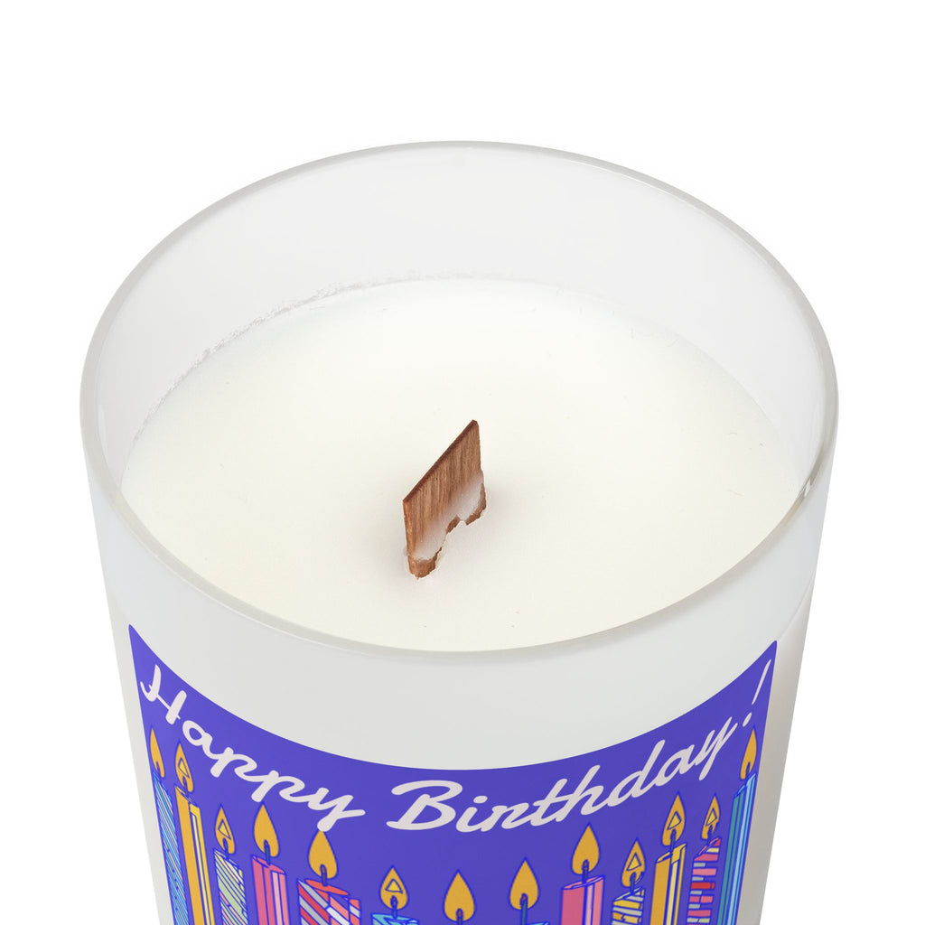 Frosted Glass Candle | "Happy Birthday" with candles | 11oz