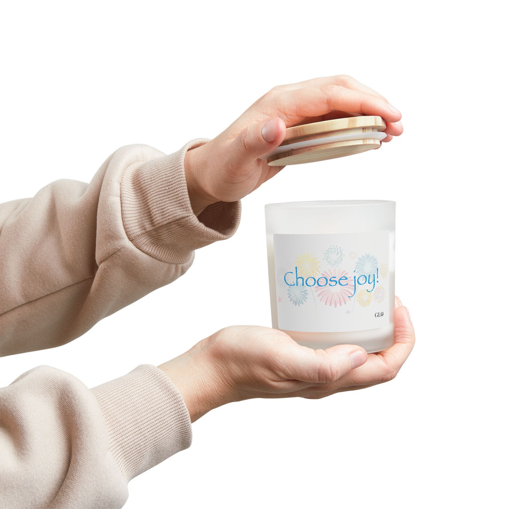 Frosted Glass Candle | "Choose joy!" | 11oz