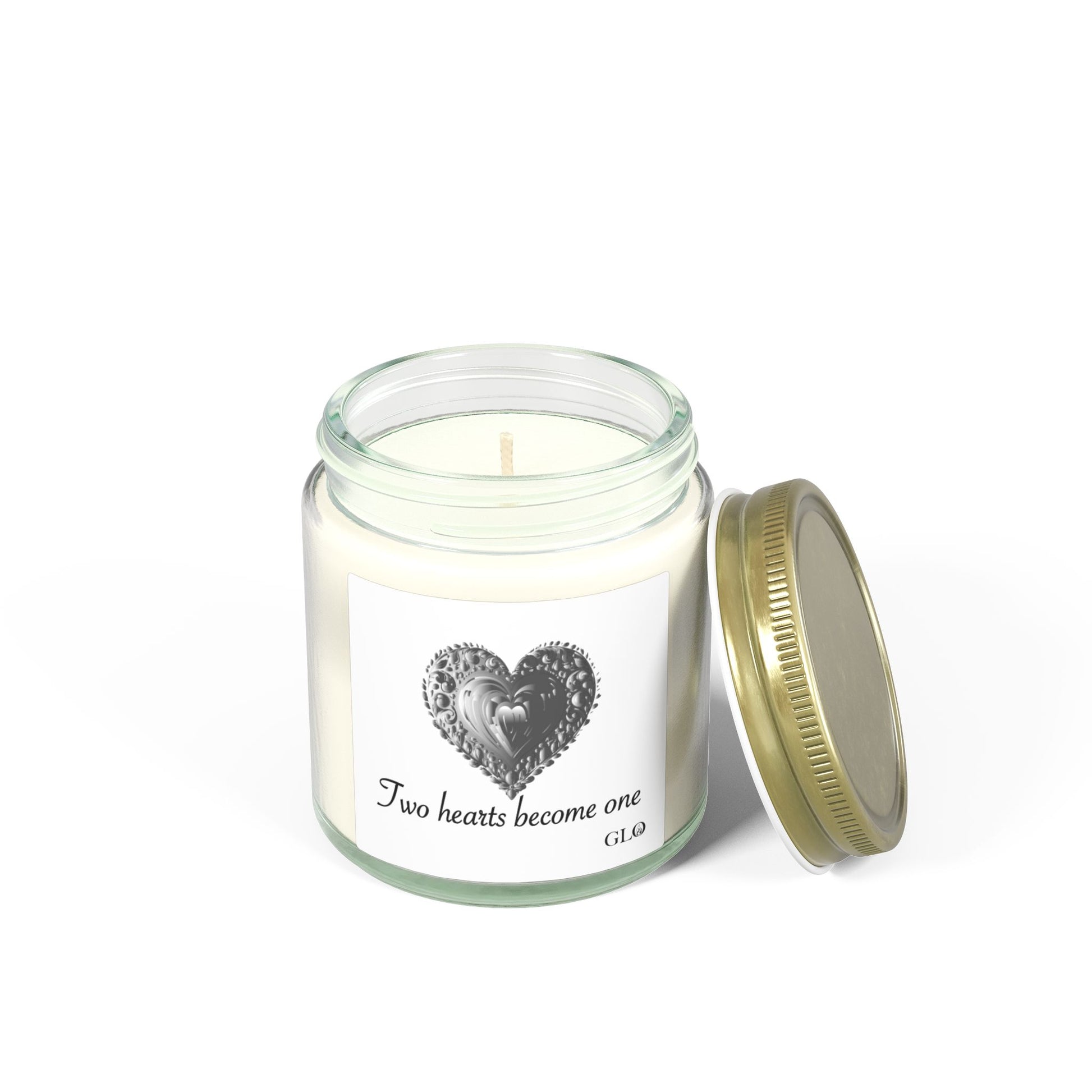 Glass Jar Candle | "Two Hearts Become One" |  4oz & 9oz