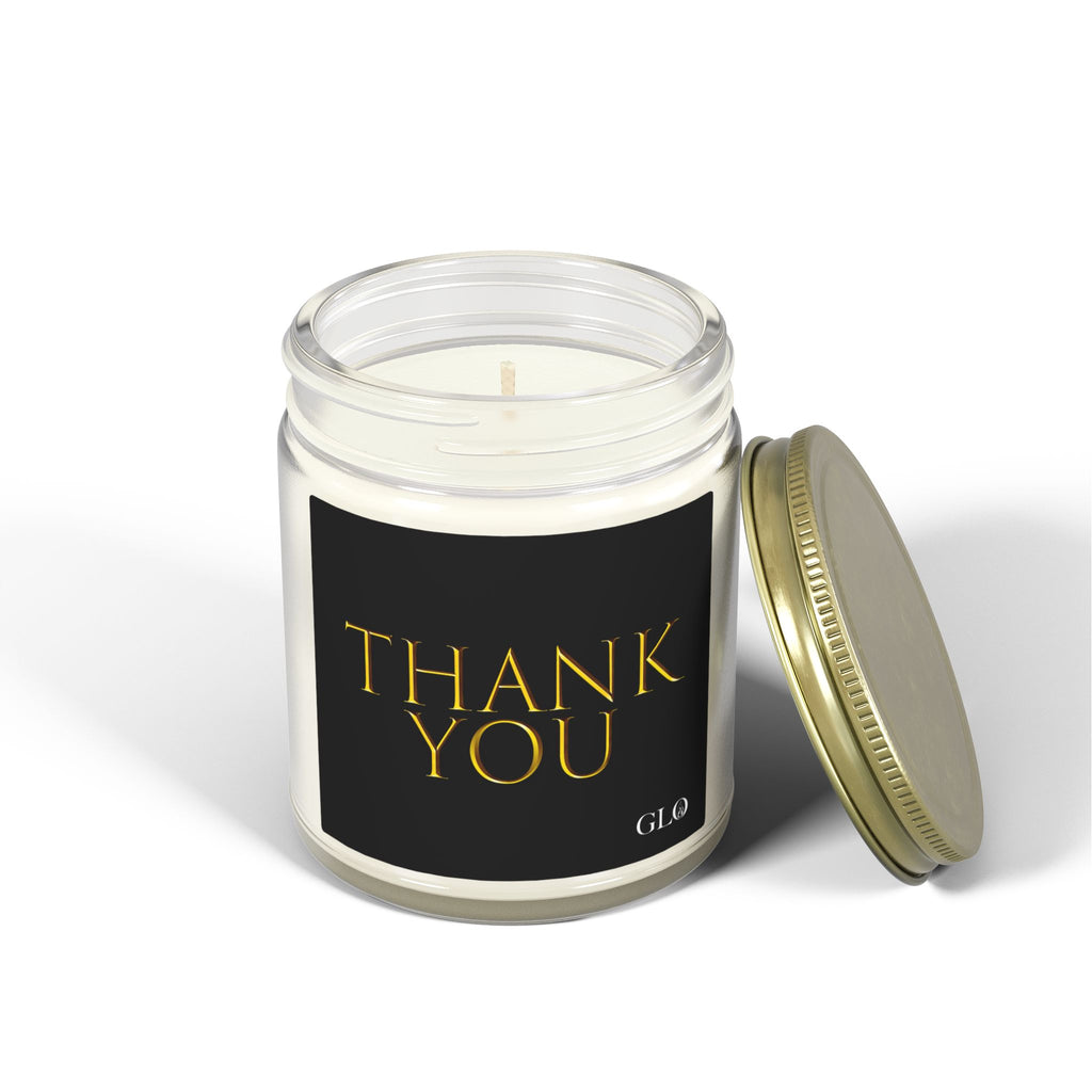 Glass Jar Candle | "Thank You" on black | 4 oz & 9 oz