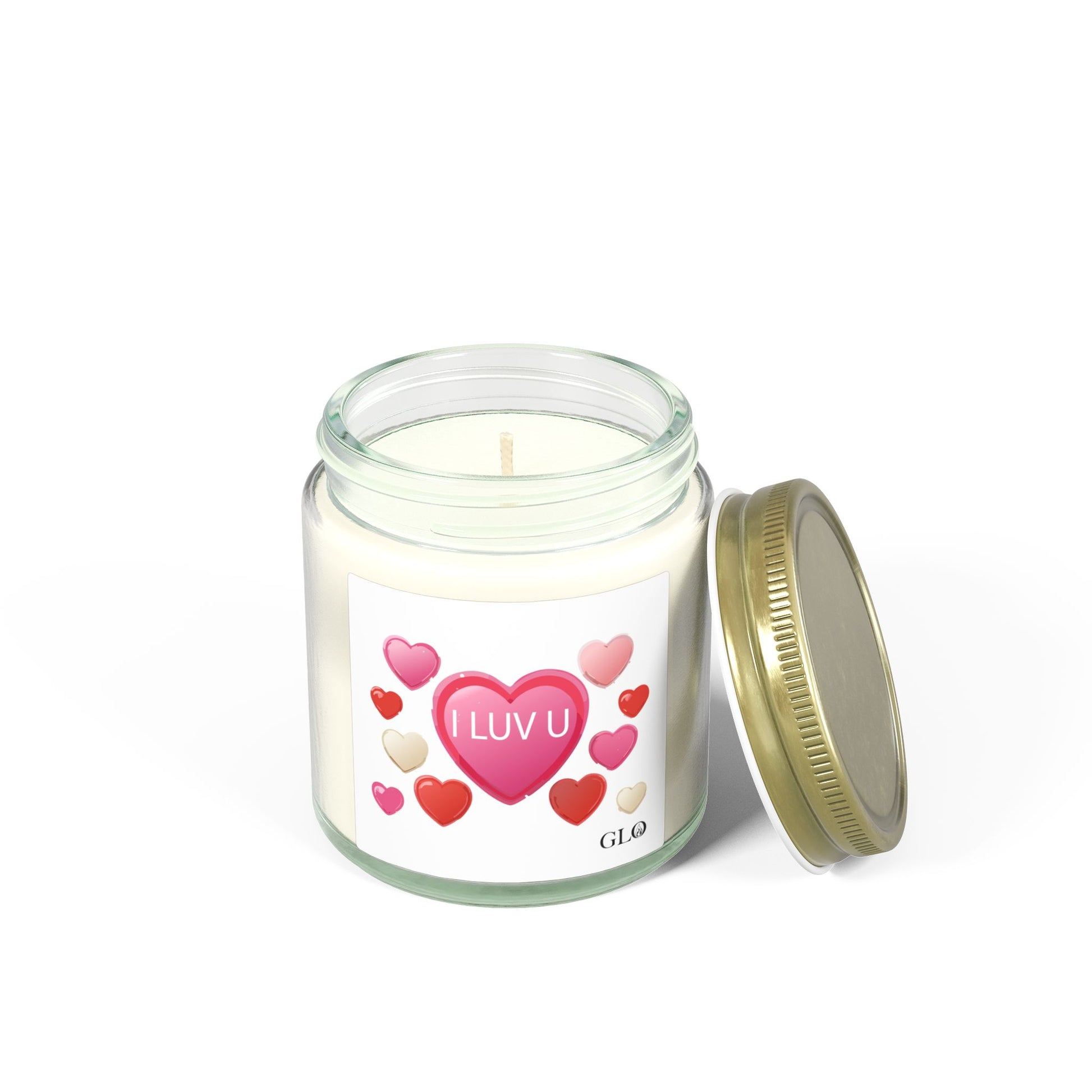 Glass Jar Candle | "I Luv U" | 4oz & 9oz
