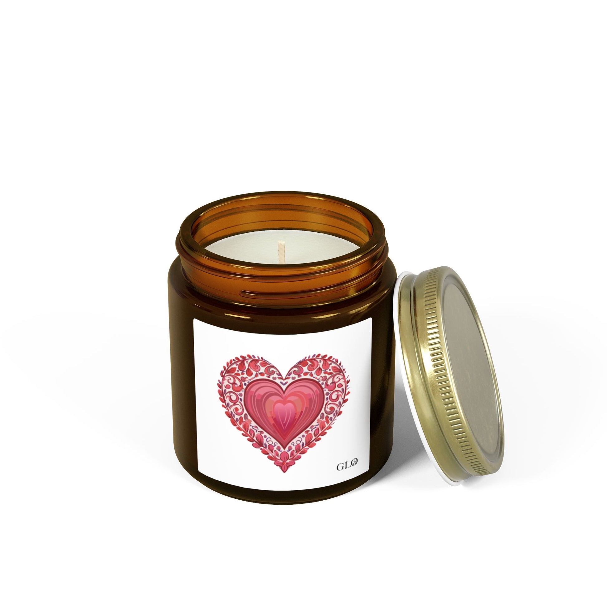 Glass Jar Candle | Heart / Love | 4oz & 9oz