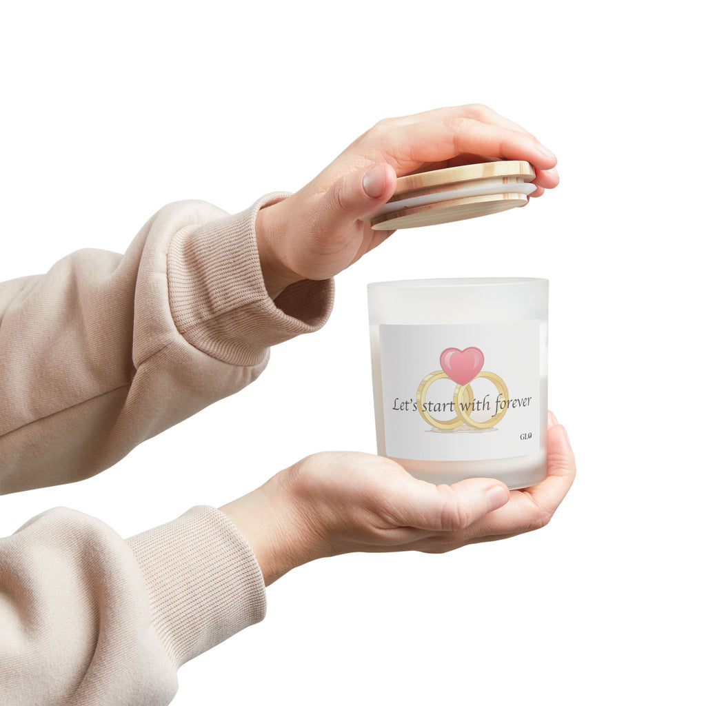 Frosted Glass Candle | "Let's start with forever" | 11oz