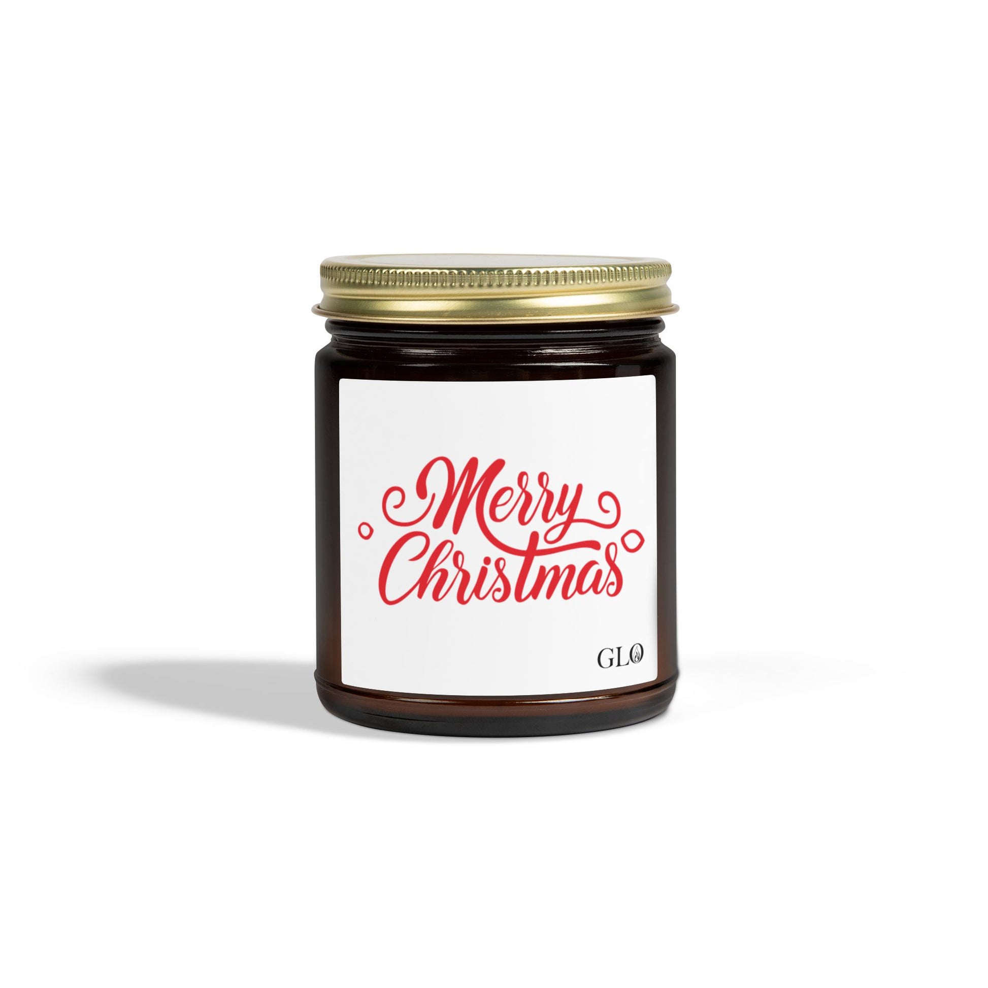 Glass Jar Candle | "Merry Christmas" in red | 4oz & 9oz