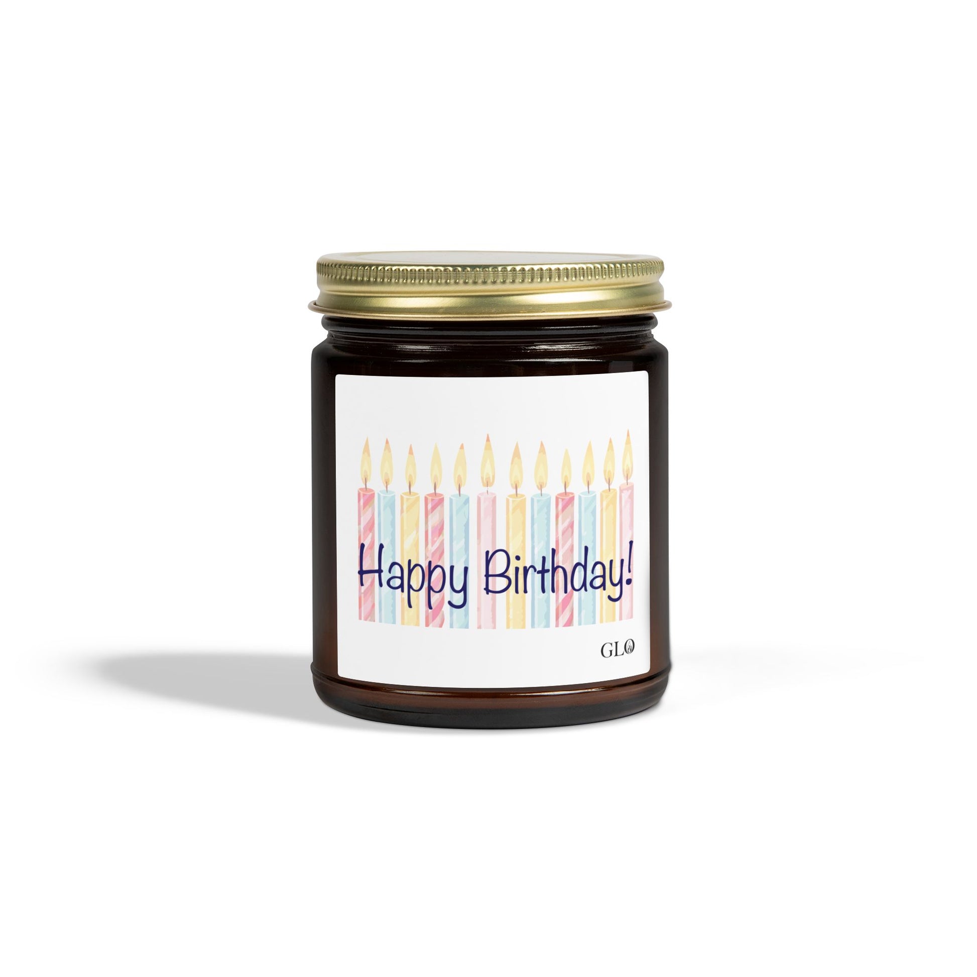 Glass Jar Candle | "Happy Birthday" with candles | 4oz or 9oz