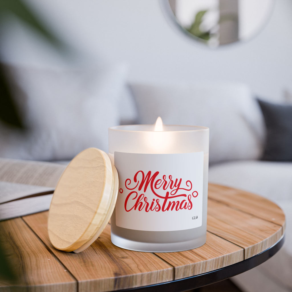 Frosted Glass Candle | "Merry Christmas!" | 11oz