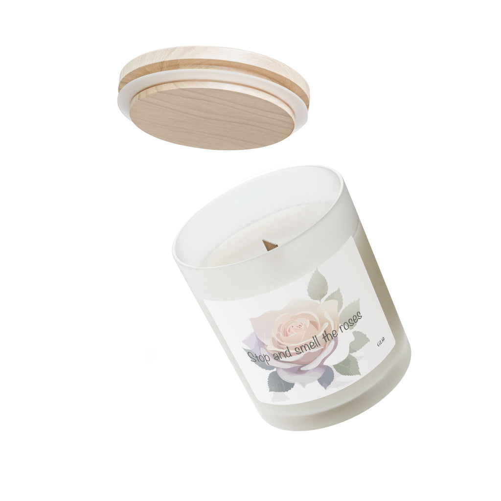 Frosted Glass Candle | "Stop and Smell the Roses" | 11 oz