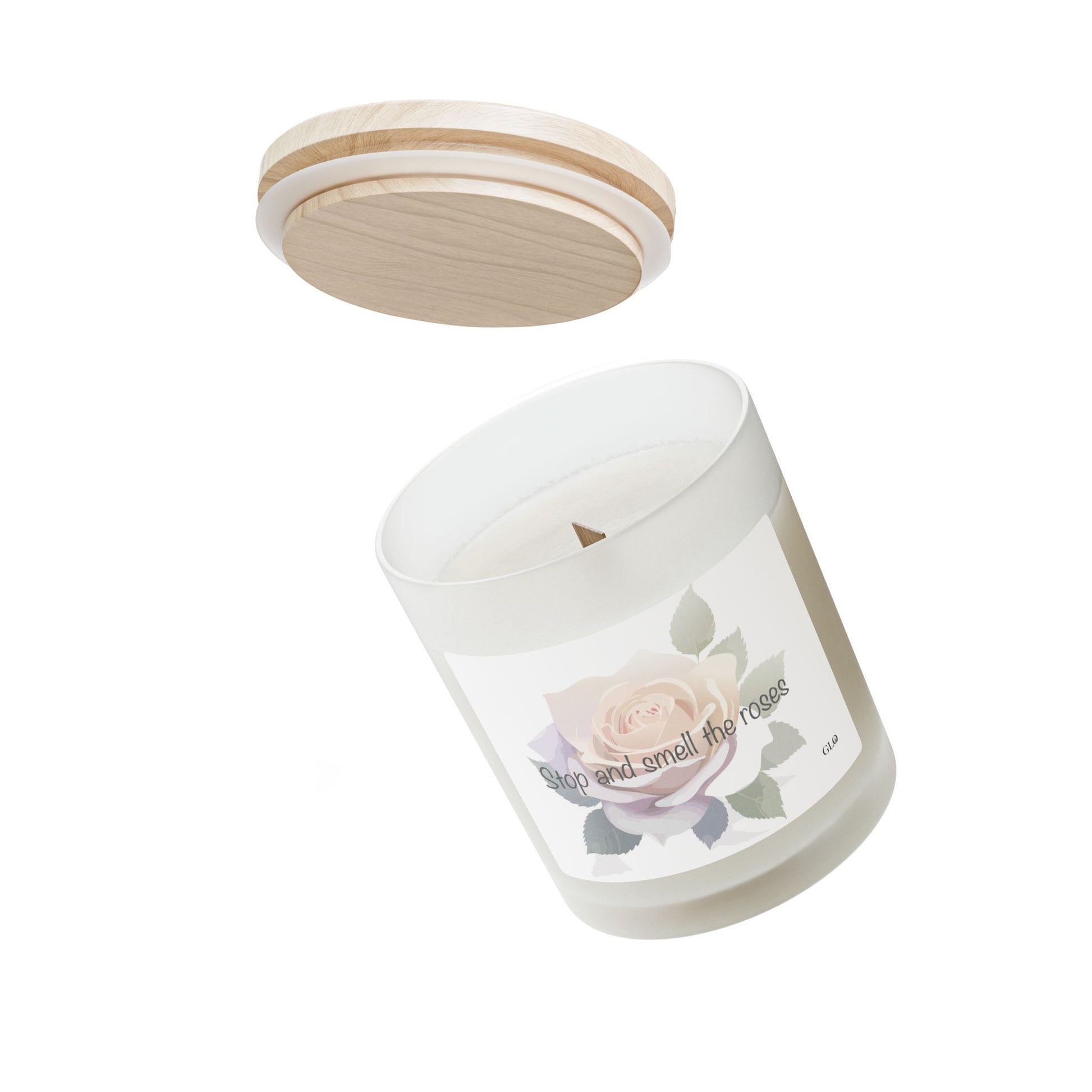 Frosted Glass Candle | "Stop and Smell the Roses" | 11 oz